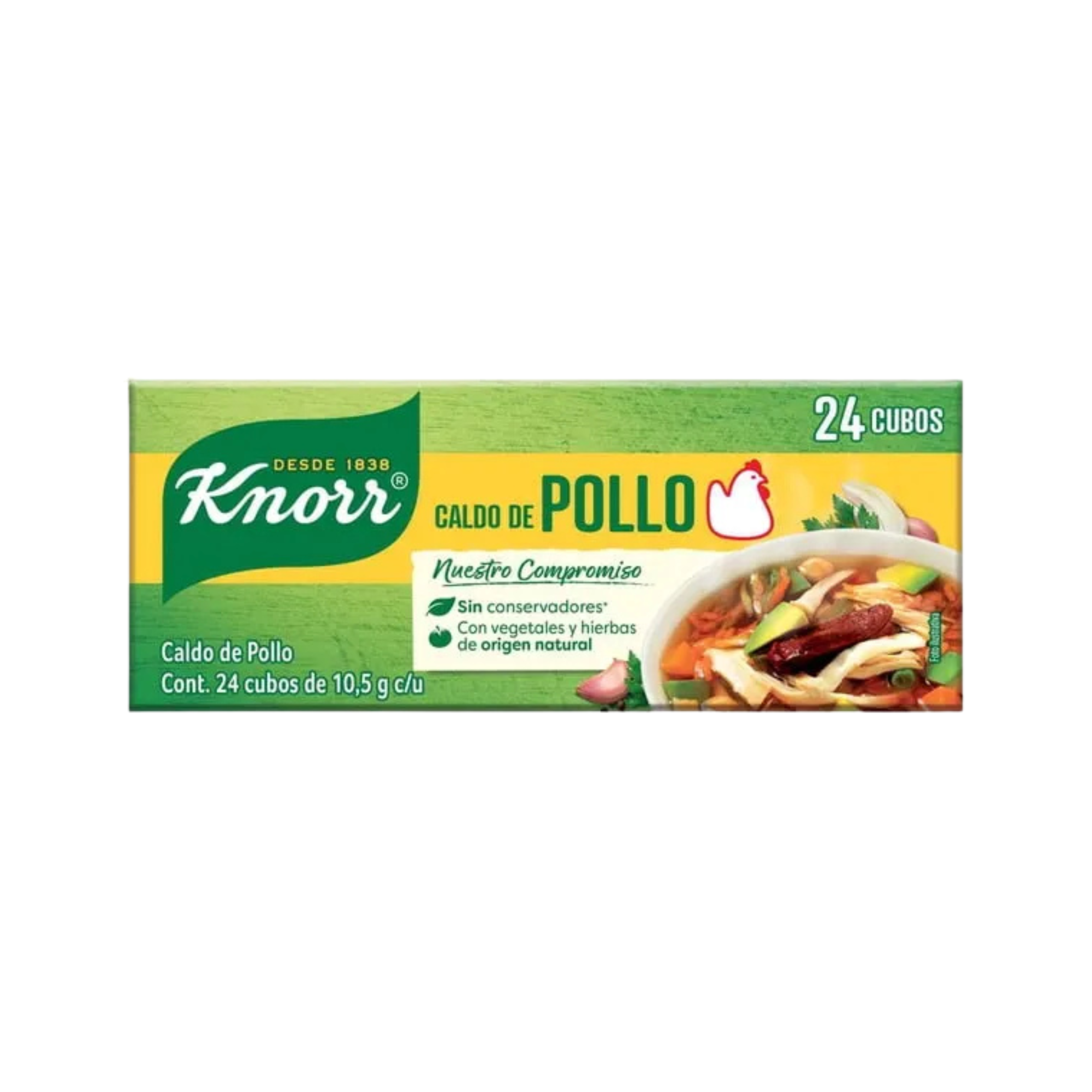 Consomé de Pollo en Cubos Knorr Suiza - Caja con 24 Cubos (252 g)