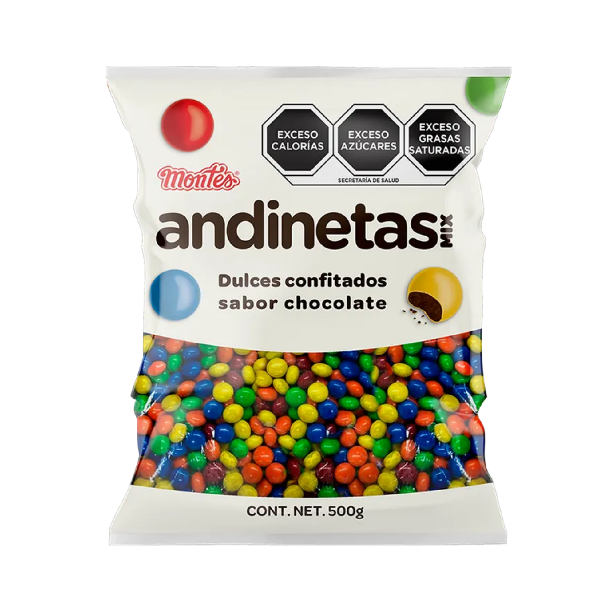 Dulces Confitados Sabor Chocolate Andinetas Mix Montes - Bolsa con 500 g