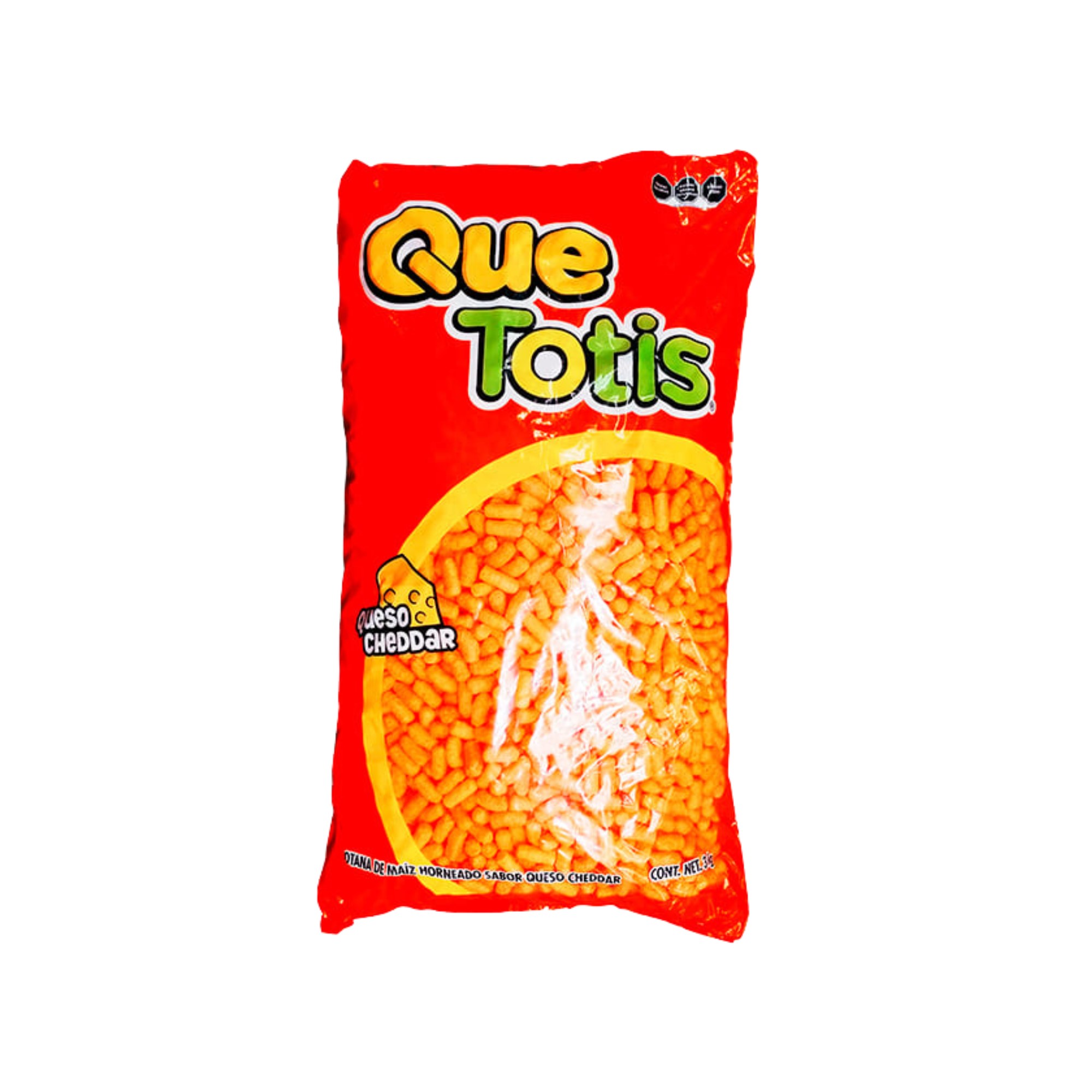 Botana de Maíz Horneado QueTotis Sabor Queso Cheddar - Bolsa Granel de 3 kg