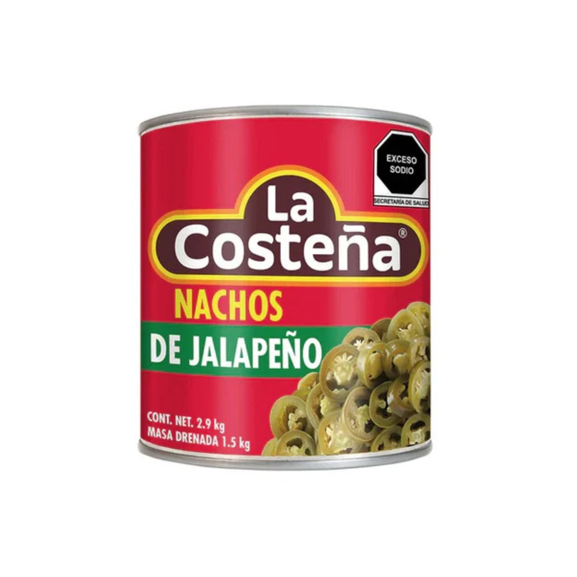 Chiles Jalapeños en Rodajas estilo Nachos La Costeña - Lata Institucional de 2.9 kg