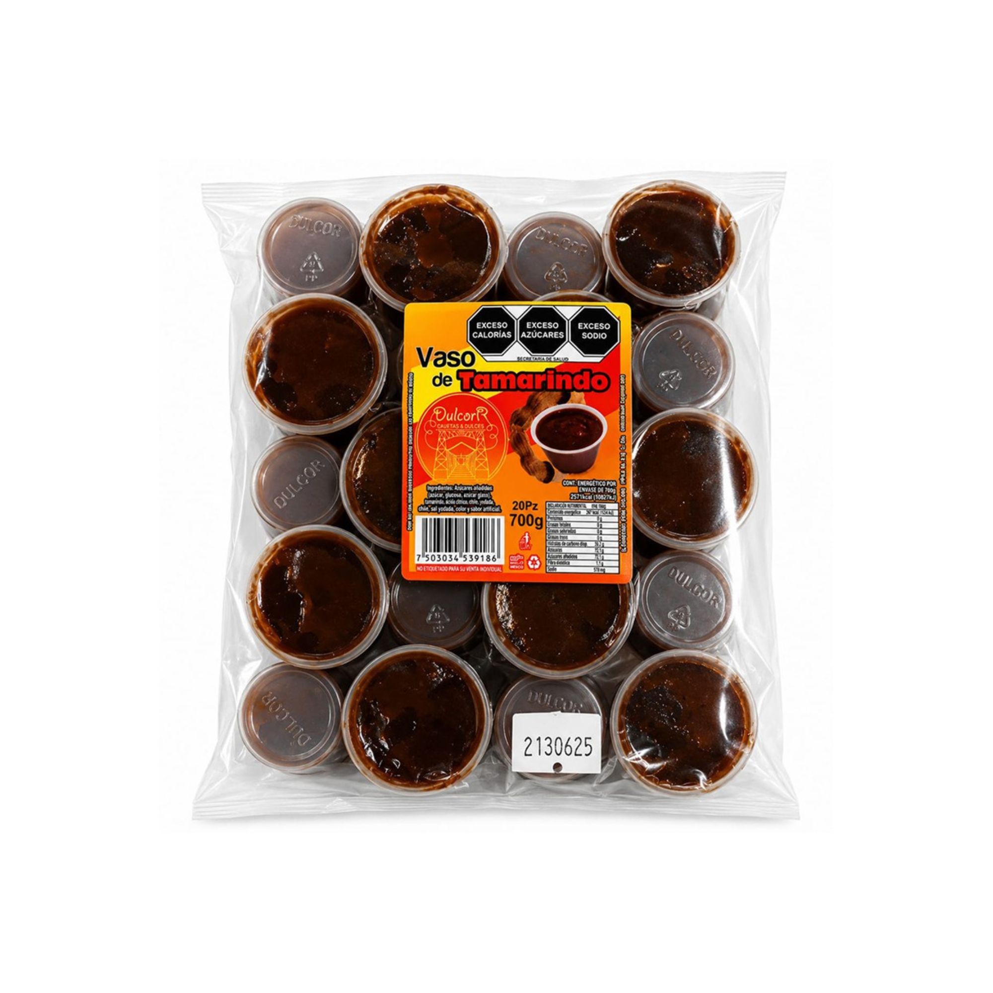 Dulce Vaso de Tamarindo Rago Dulcor Paquete con 20 Piezas 700 g