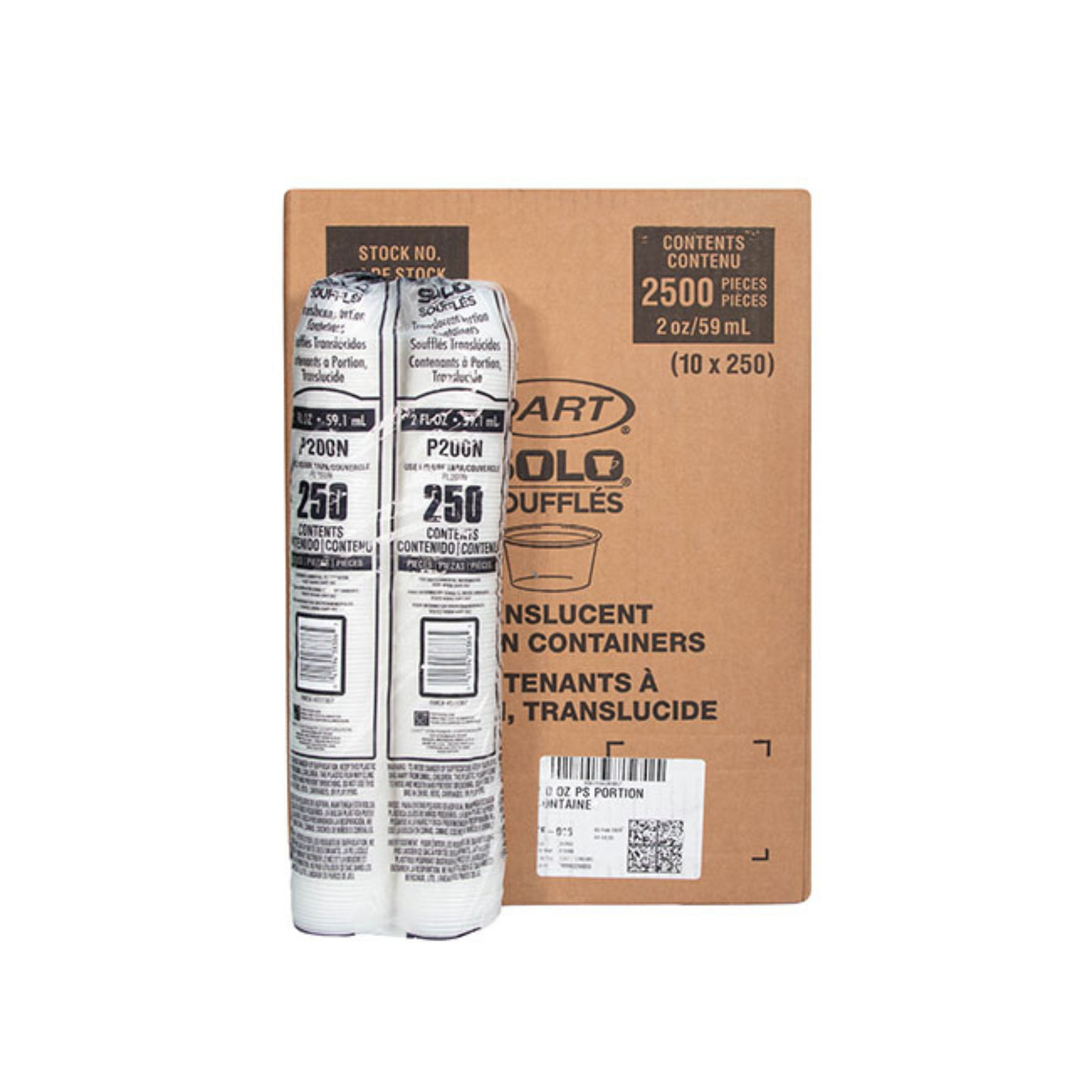 Vaso Plástico para Porciones Solo Soufflés P100N Dart 1 oz / 29.5 ml Paquete con 250 Piezas