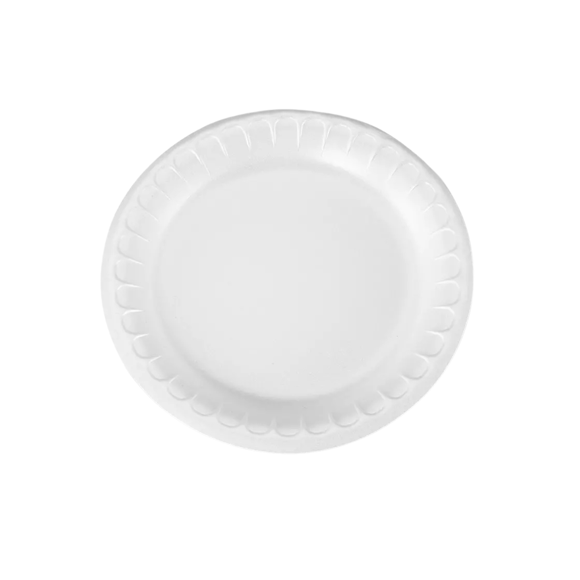 Plato Térmico de Unicel Blanco #6 Mego Paquete con 25 Piezas