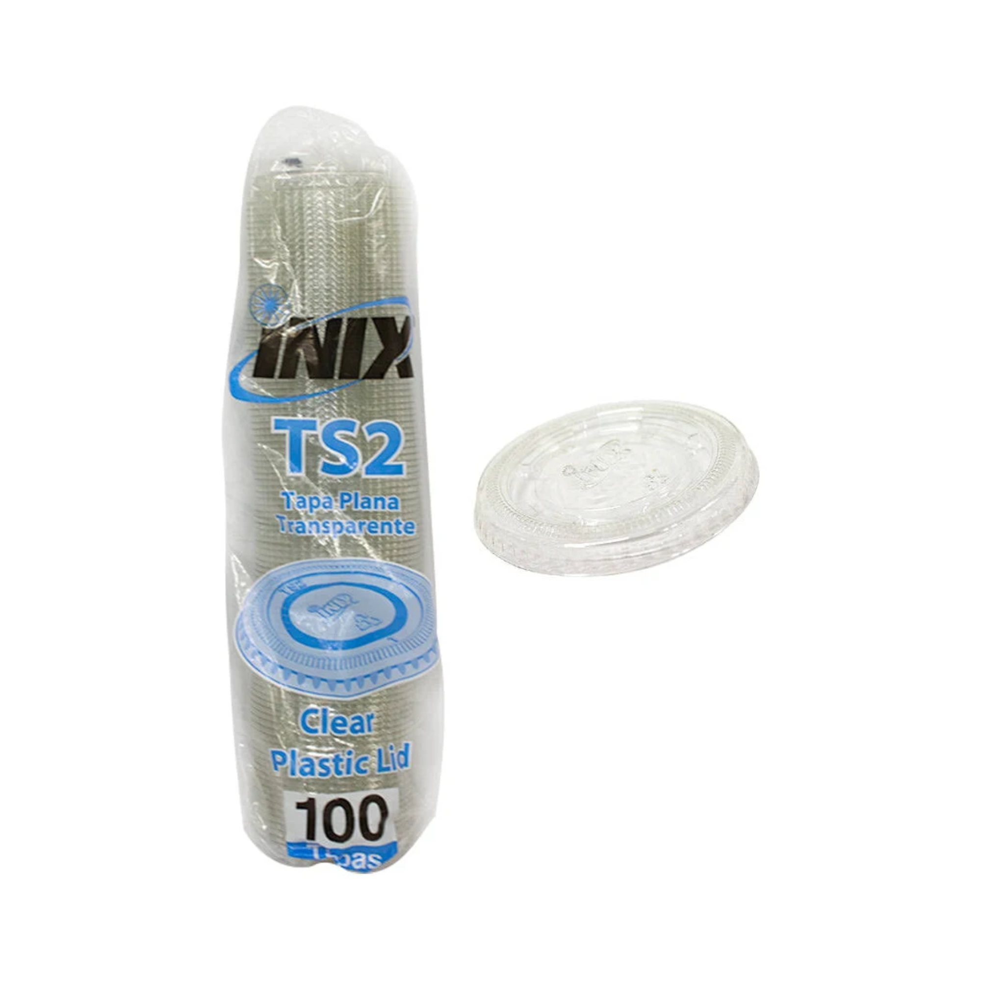 Tapa Plástica TPET-62F para Soufflé de 2 oz (62 mm) Inix - Paquete con 100 Piezas