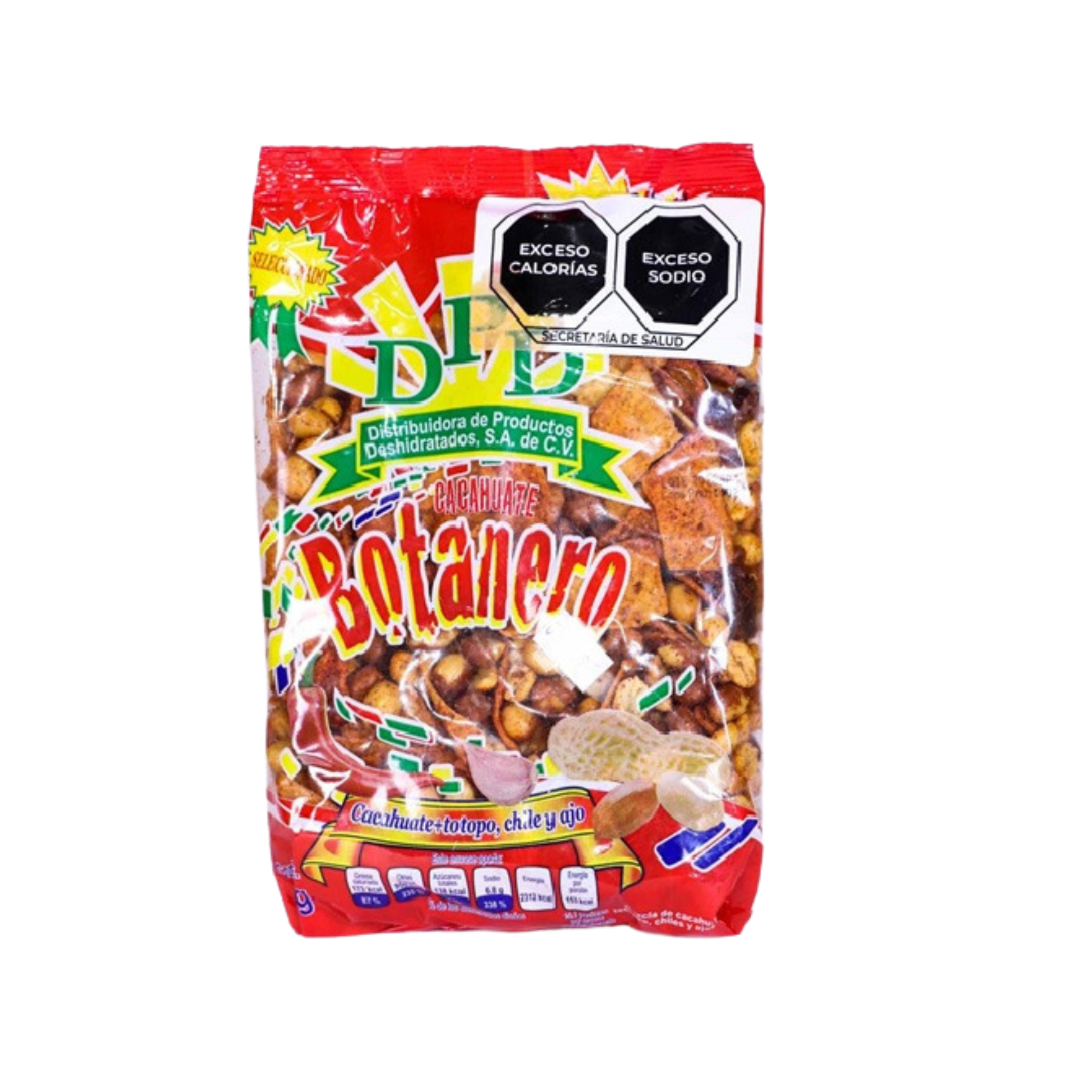 Mezcla de Cacahuate Botanero con Totopo, Chile y Ajo DPD