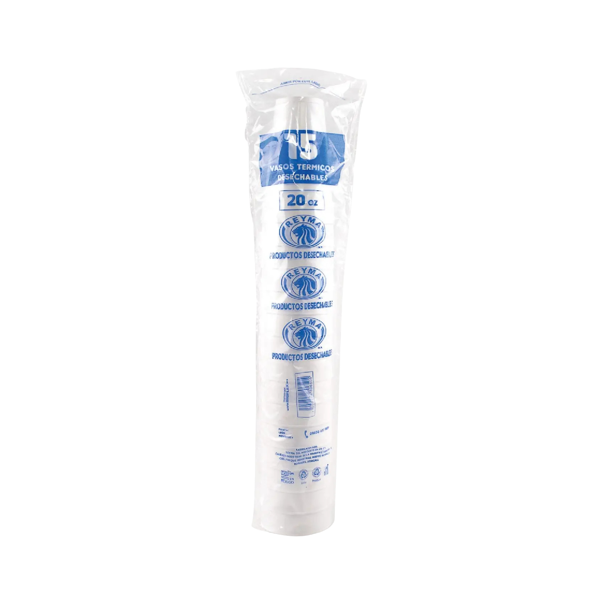 Vaso Térmico Reyma No. 20 (20oz) Paquete con 15 Piezas