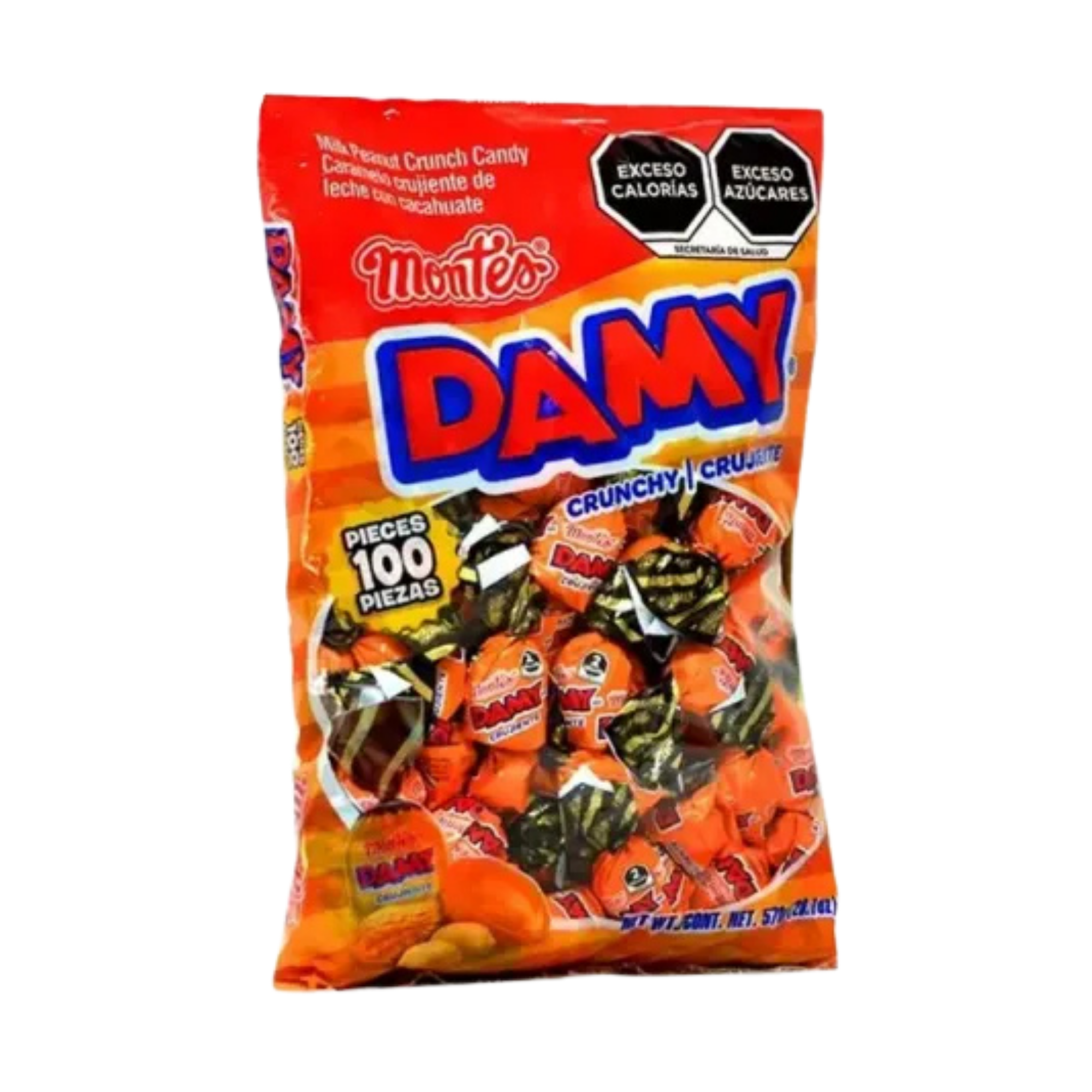Caramelo Crujiente de Leche con Cacahuate Damy Montes - Bolsa con 100 Piezas (570 g)