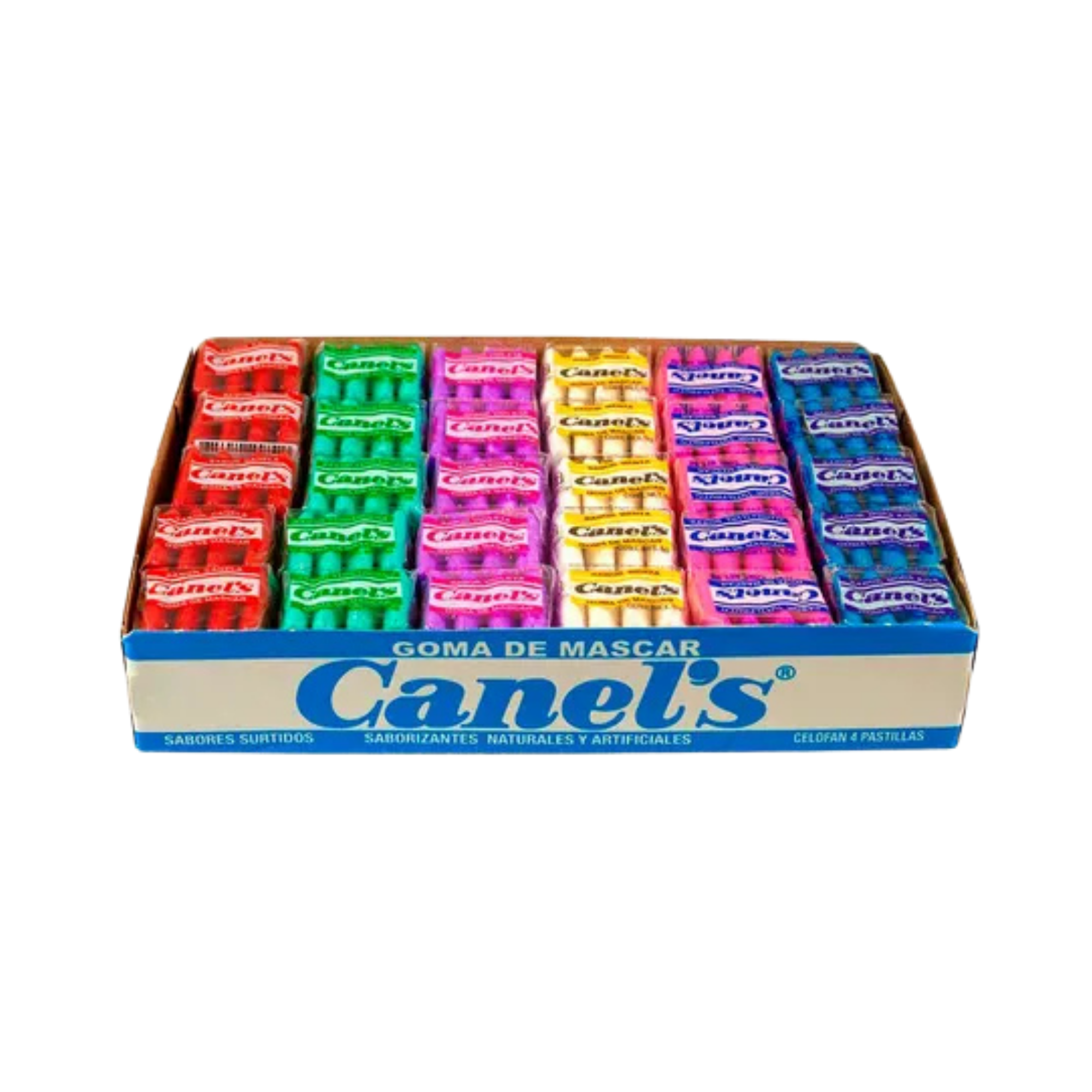 Goma de Mascar Sabor Surtido Canel's 4 Pastillas - Display Exhibidor con 60 Paquetes