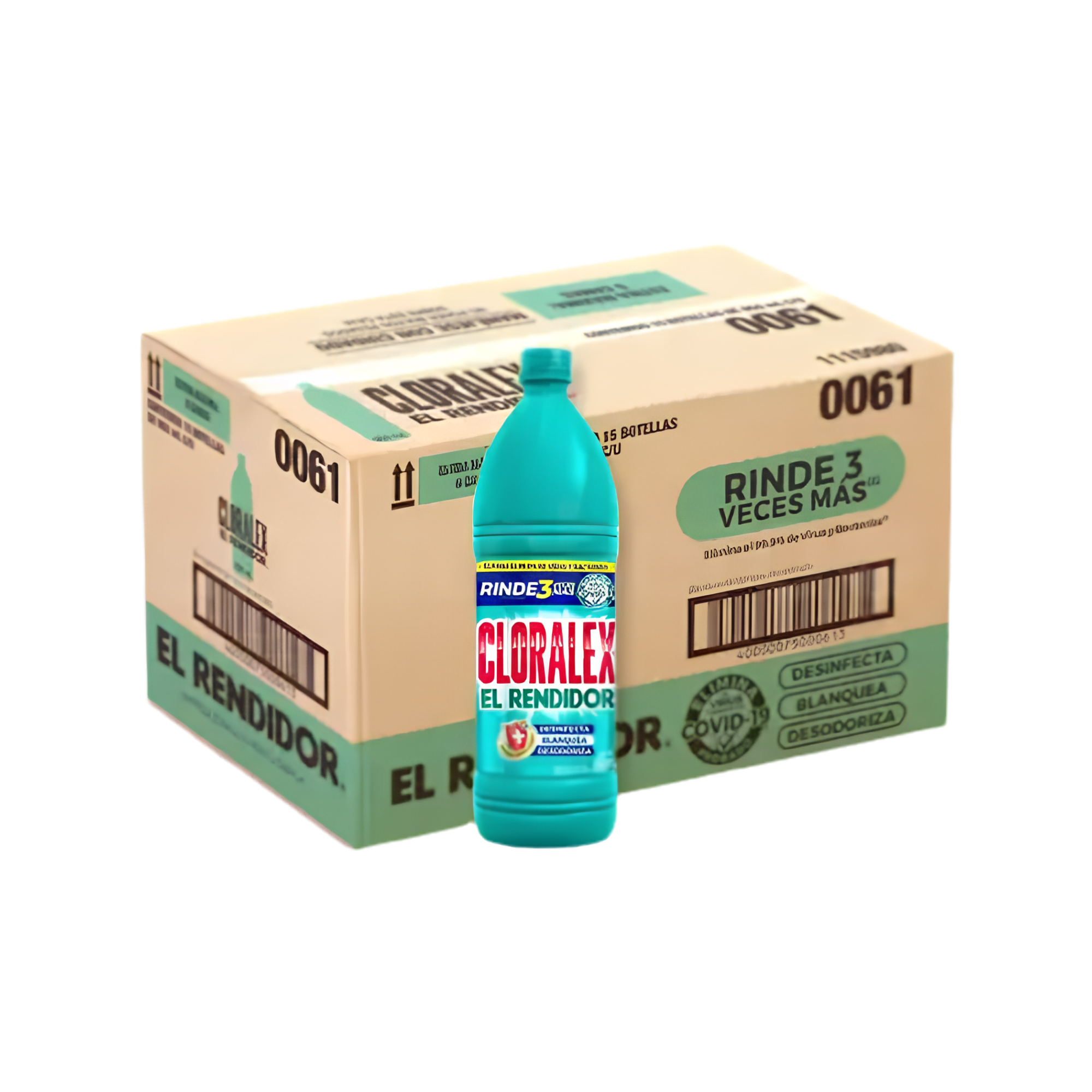 Cloro Cloralex El Rendidor 950 ml Caja con 12 Piezas
