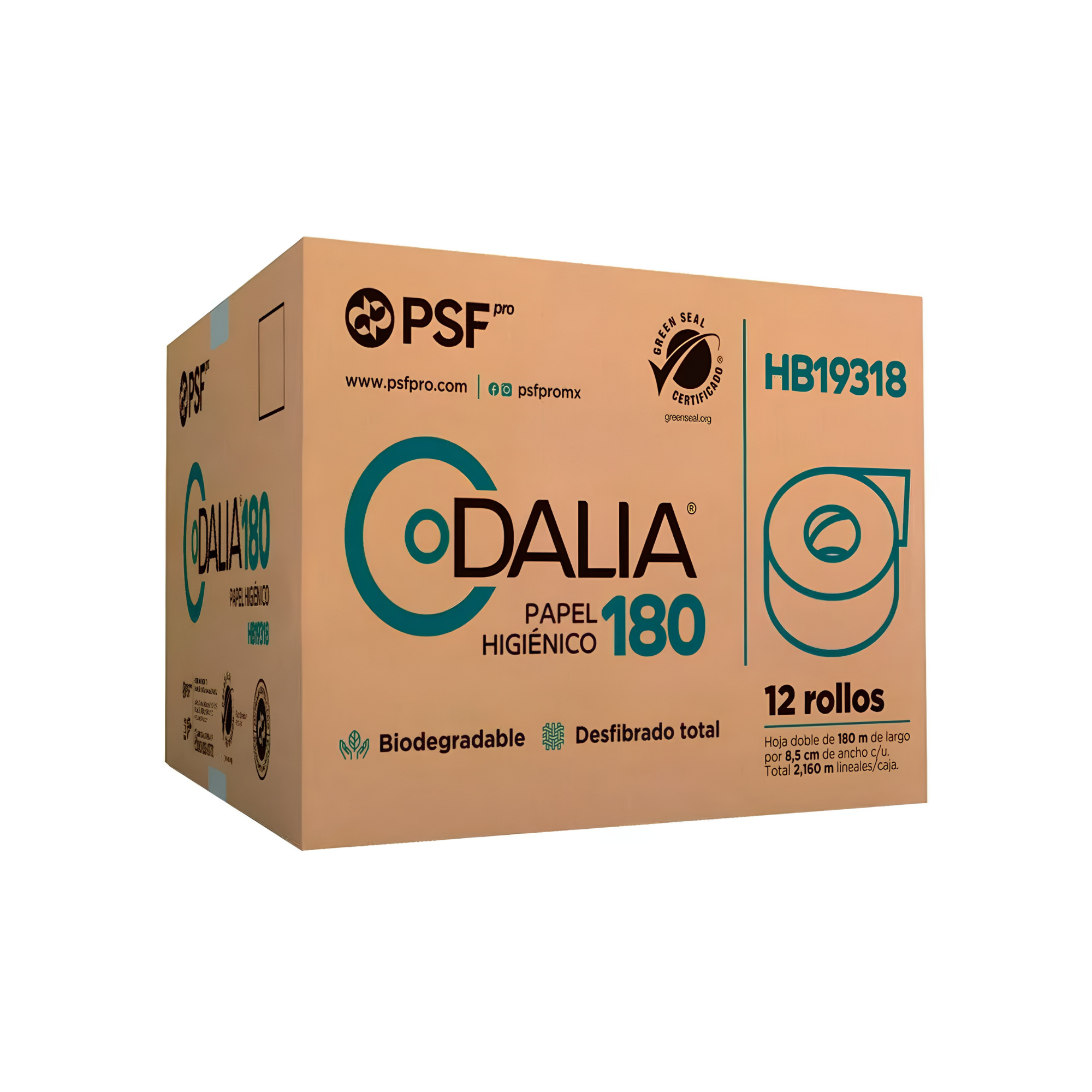 Papel Higiénico Institucional Dalia 180 m Caja con 12 Rollos