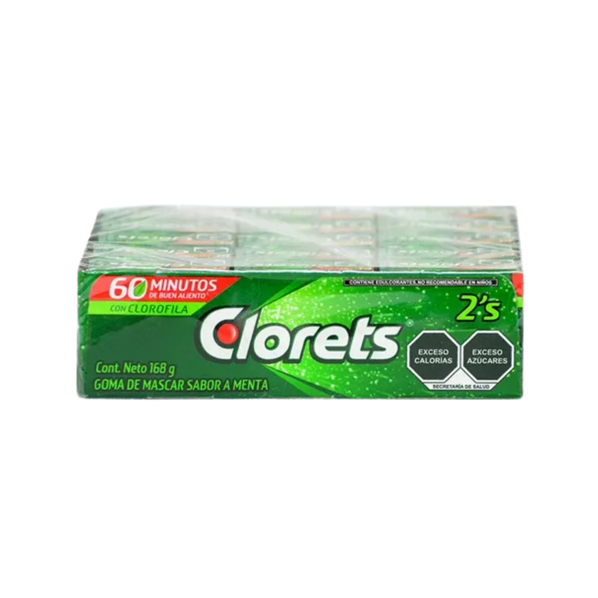 Goma de Mascar Sabor a Menta Clorets 2's - Display con 60 Paquetes (168 g)