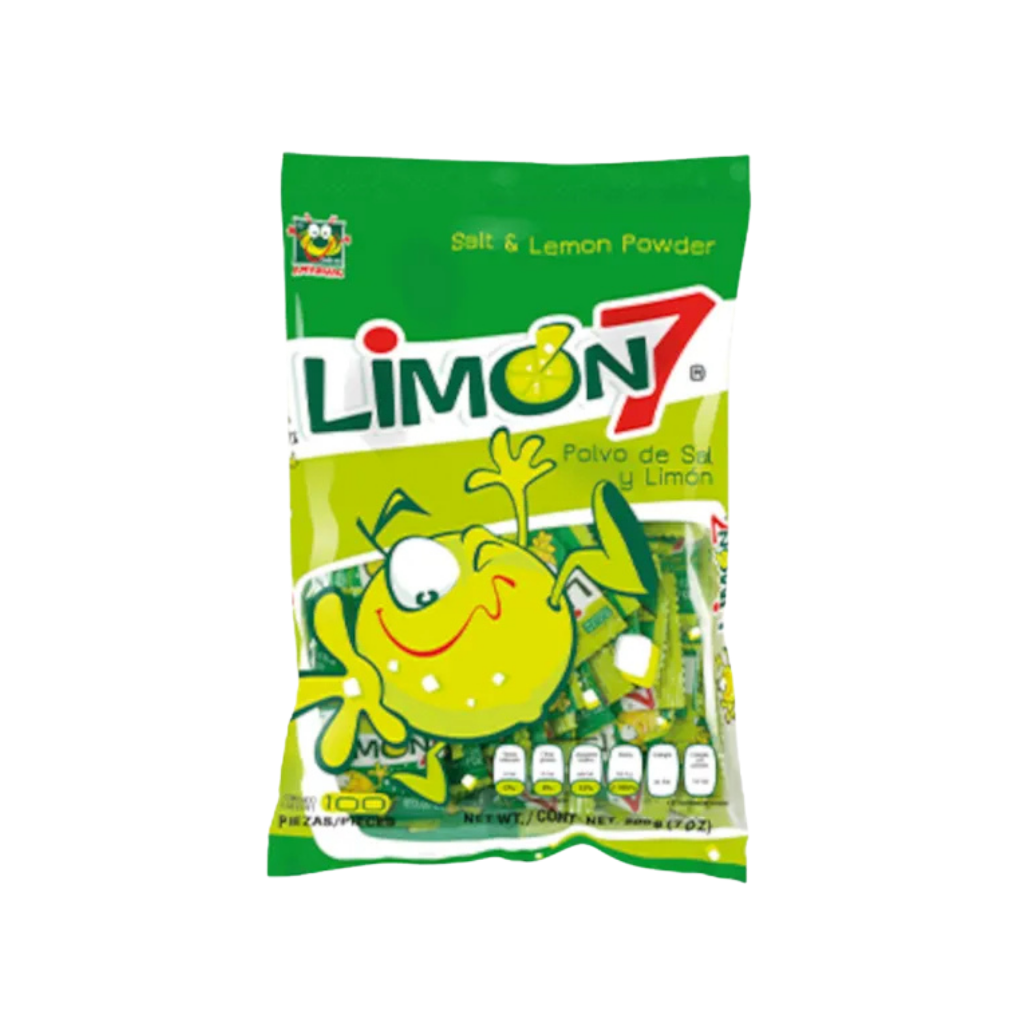 Polvo de Sal y Limón Limón 7 - Bolsa con 100 Piezas (200 g)