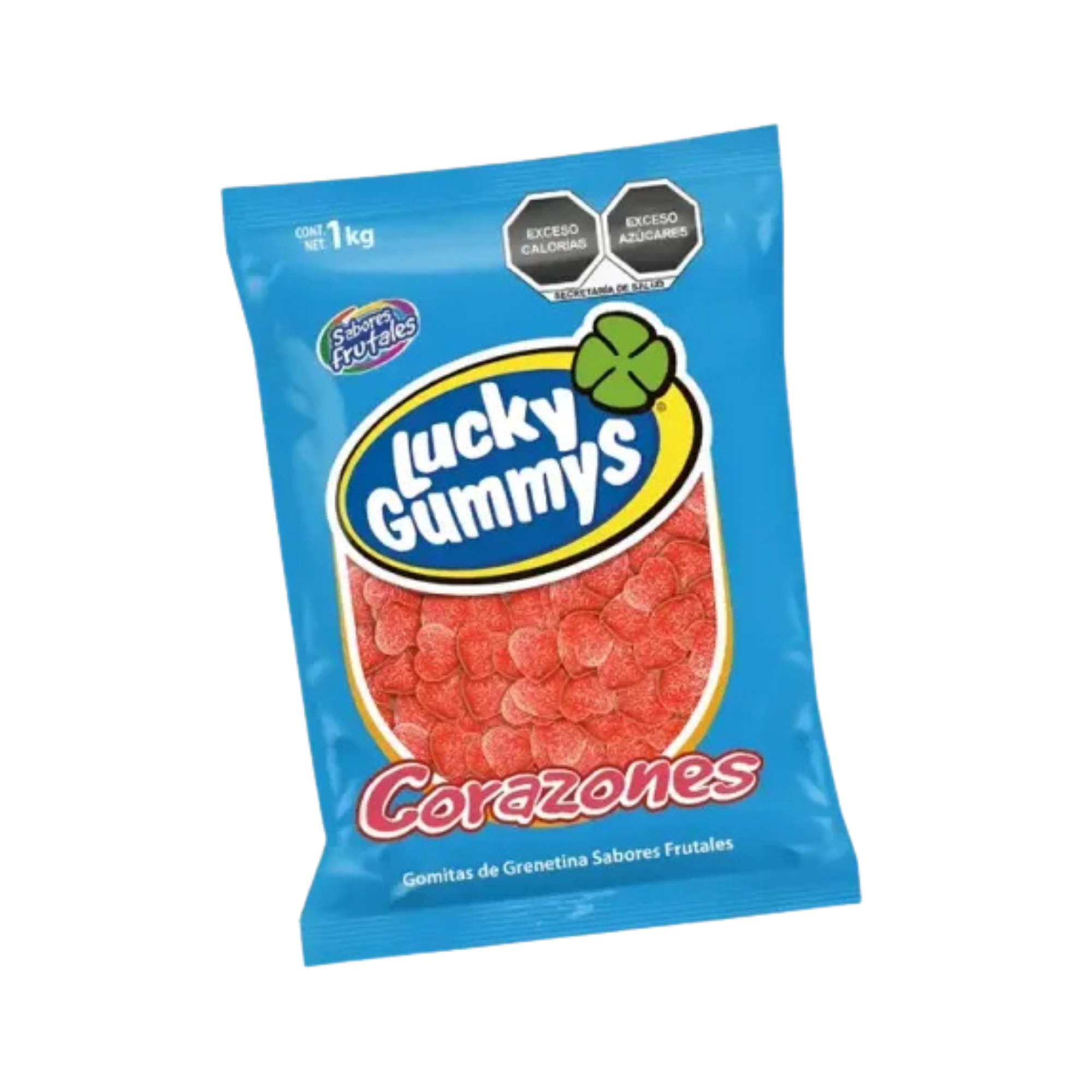 Gomitas de Grenetina Sabores Frutales Corazones Lucky Gummys - Bolsa de 1 kg
