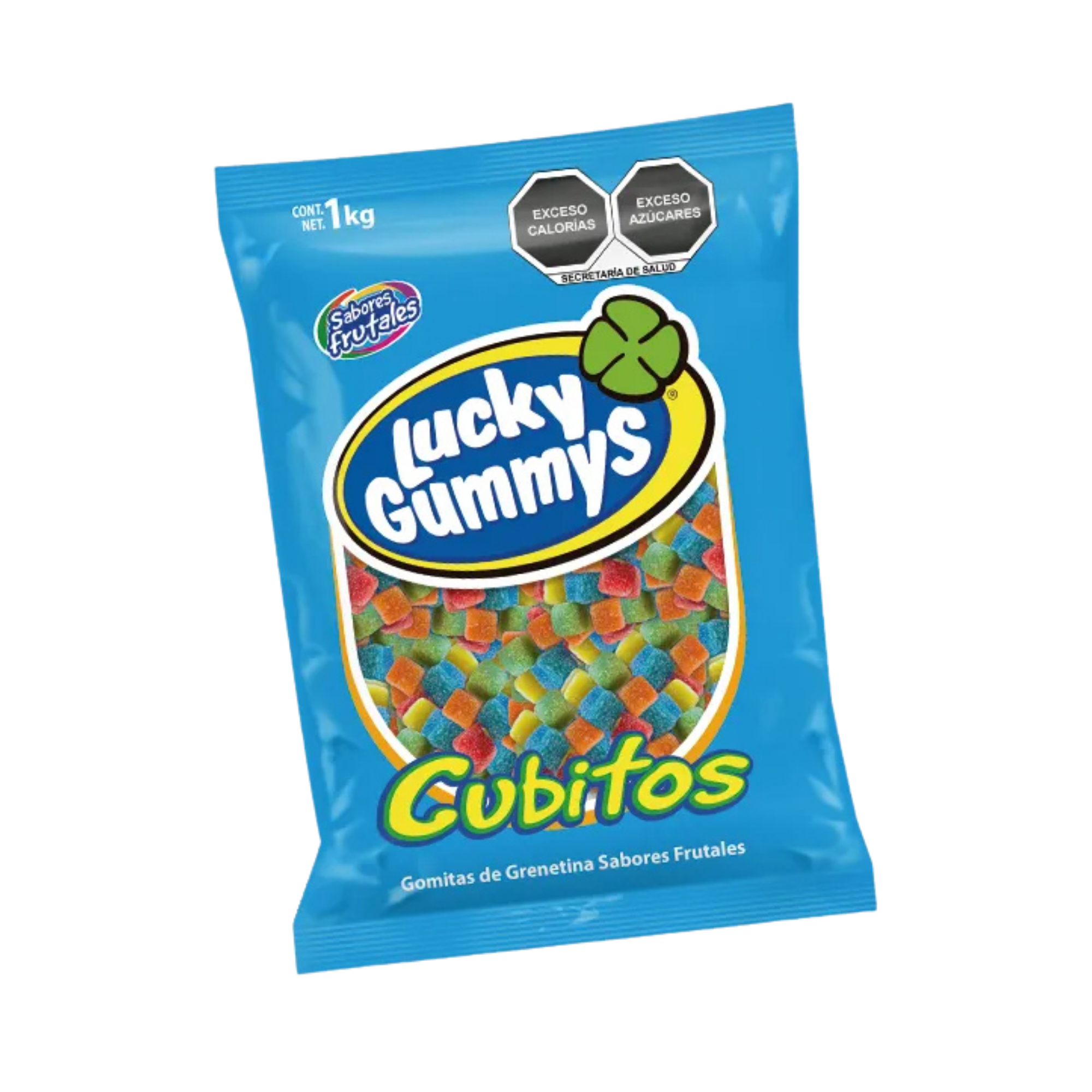 Gomitas de Grenetina Sabores Frutales Cubitos Lucky Gummys - Bolsa de 1 kg