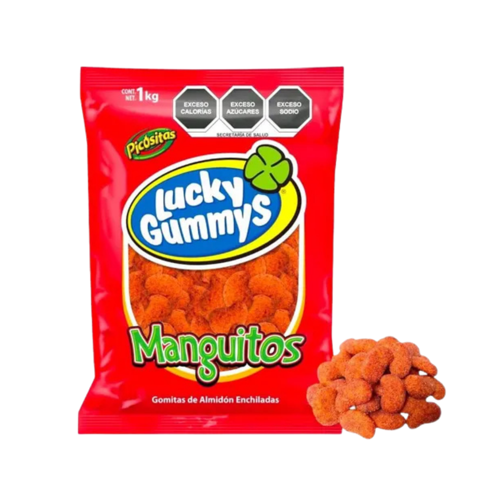 Gomitas de Almidón Enchiladas Picositas Manguitos Lucky Gummys - Bolsa de 1 kg