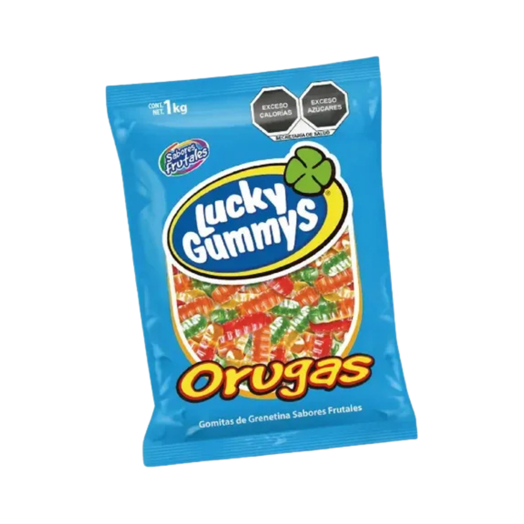 Gomitas de Grenetina Sabores Frutales Orugas Lucky Gummys - Bolsa de 1 kg