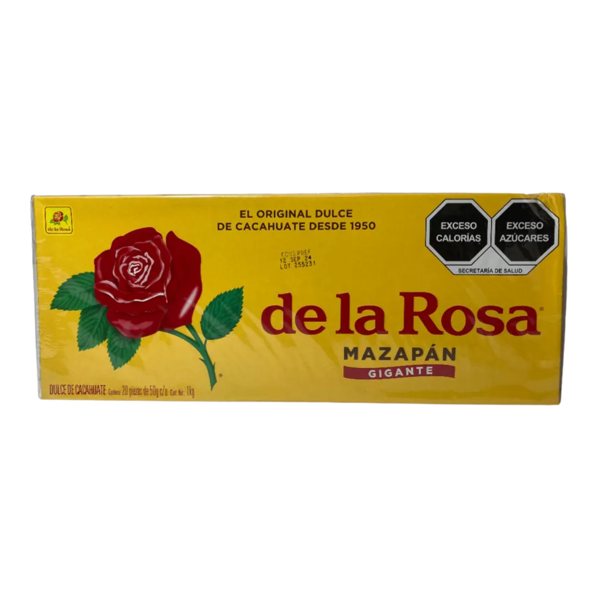Mazapán Original de Cacahuate Gigante De la Rosa - Caja con 20 Piezas (1 kg)