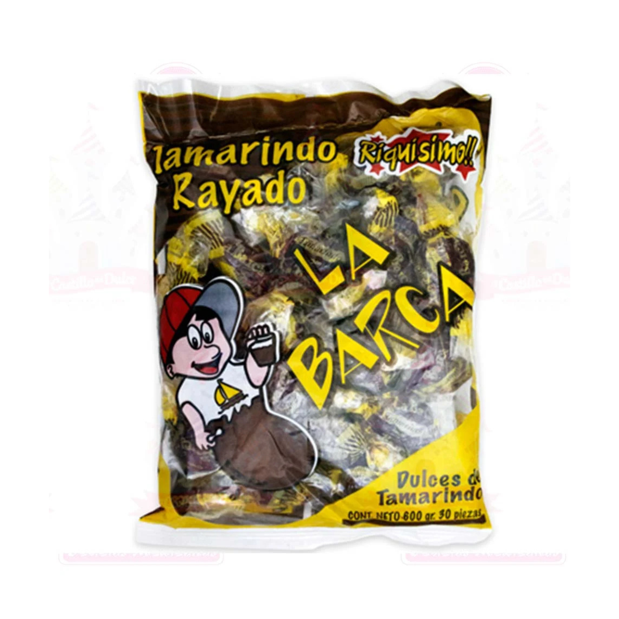 Dulce de Tamarindo Rayado La Barca - Bolsa con 30 Piezas (600 g)