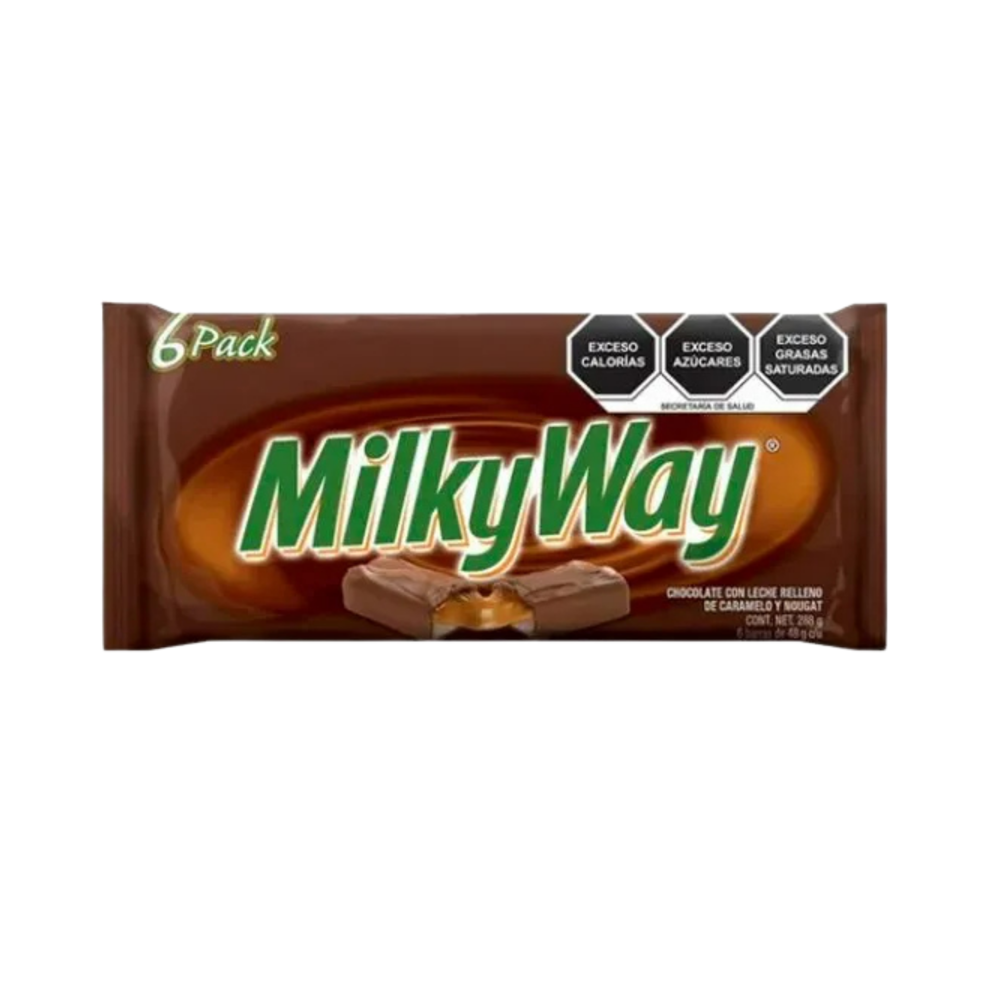 Chocolate con Leche Relleno de Caramelo y Nougat Milky Way - Multipack con 6 Piezas (288) g)