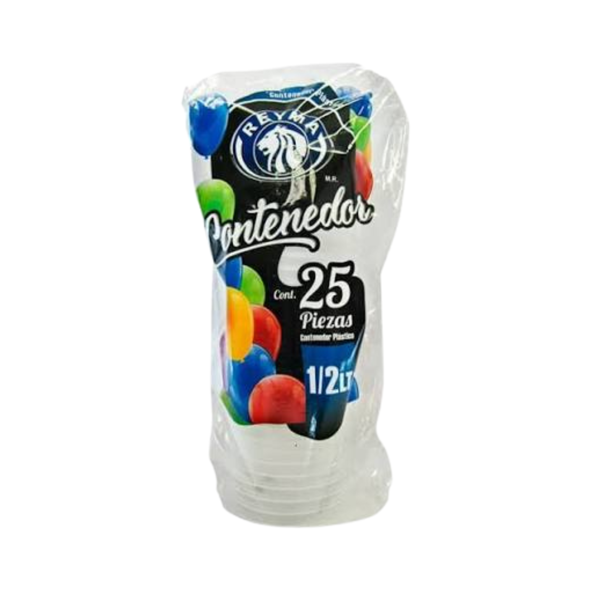 Envase de Plástico / Contenedor Reyma 1/2 Litro (500 ml) Paquete con 25 Piezas