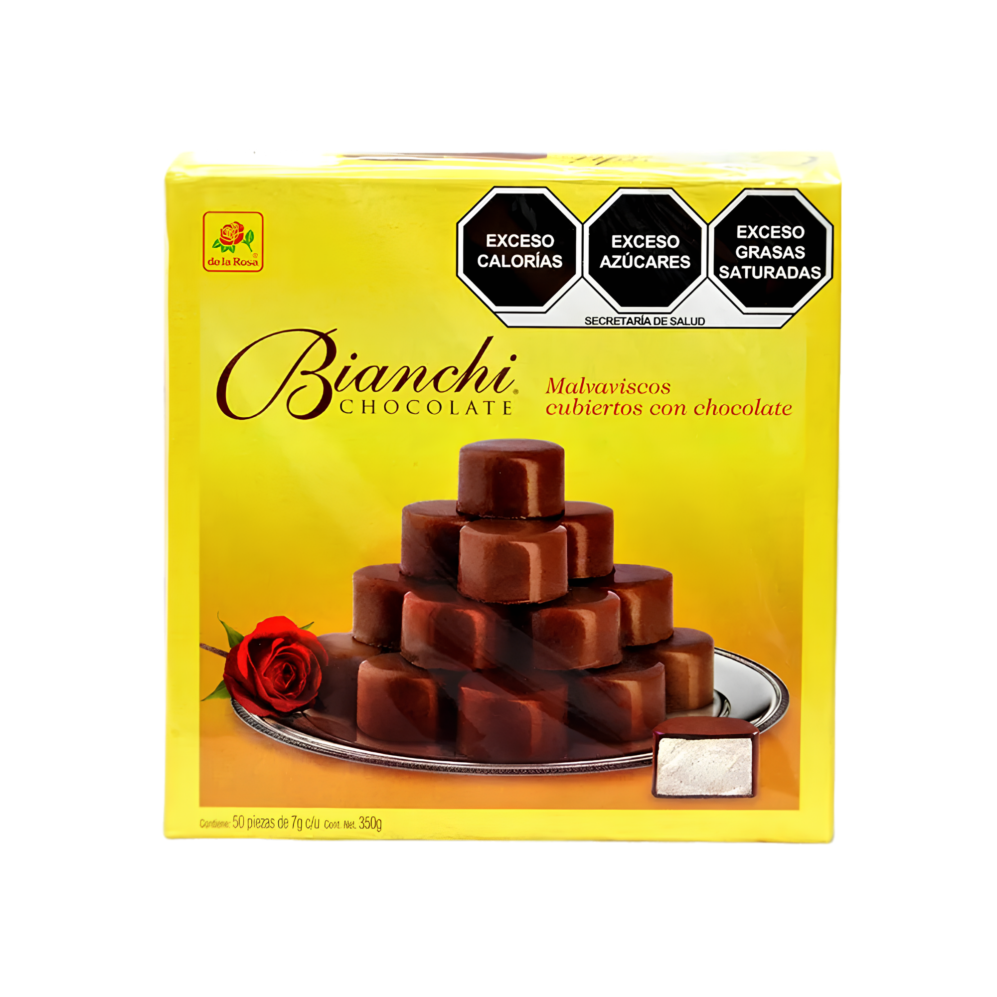 Malvaviscos Cubiertos con Chocolate Bianchi De la Rosa - Caja Display con 50 Piezas (350 g)