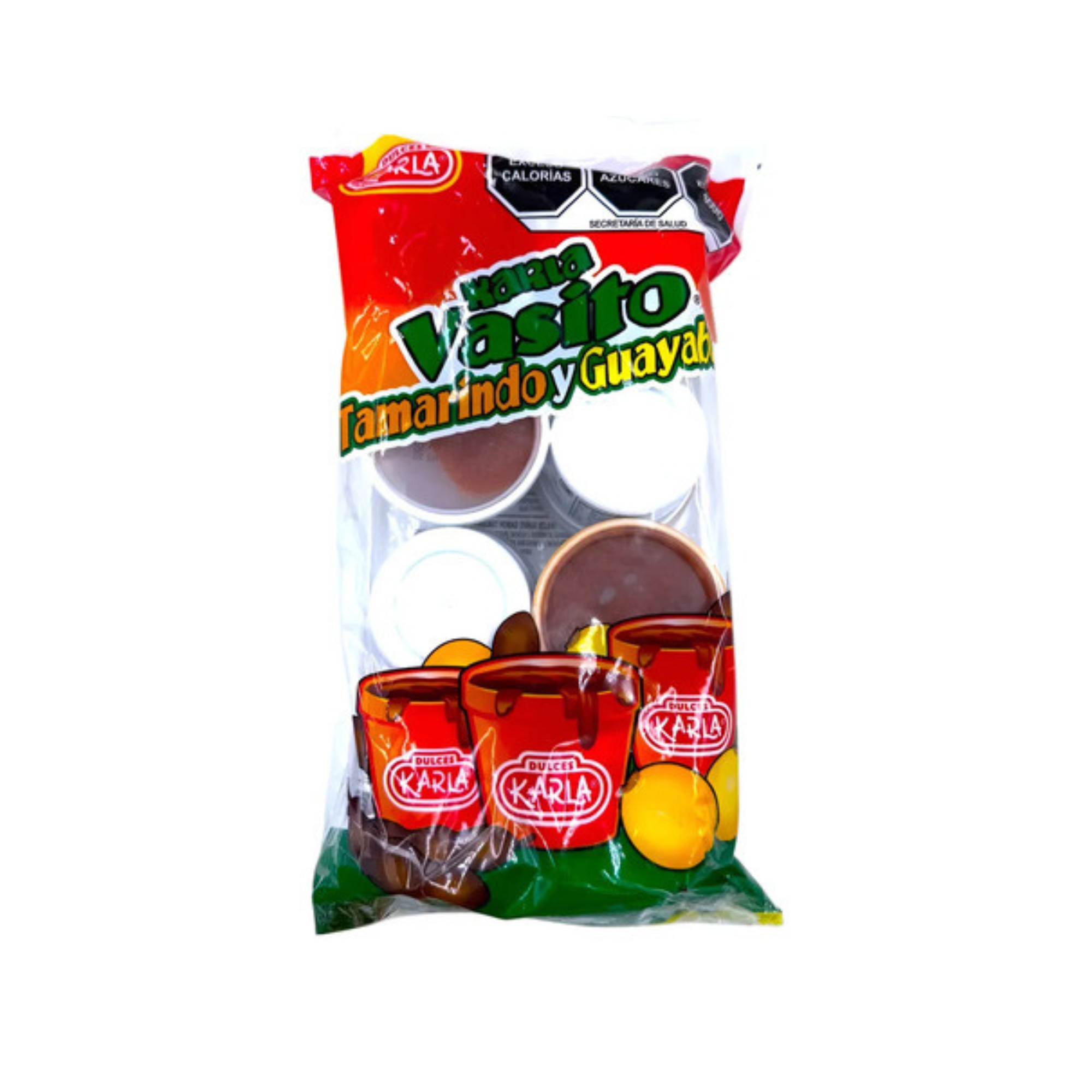 Dulce Suave Sabor Tamarindo y Guayaba Vasito Grande Karla - Bolsa con 8 Piezas