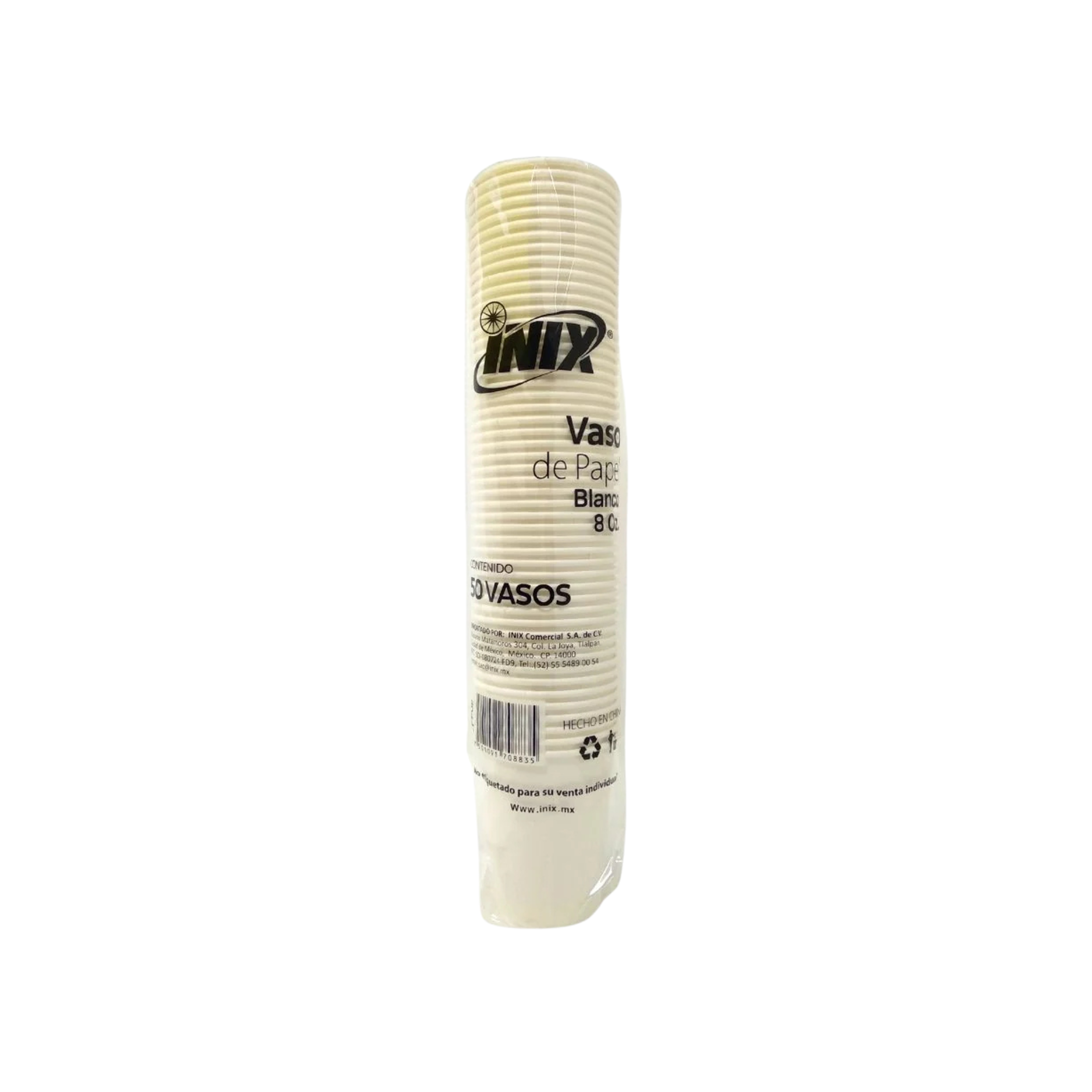 Vaso de Papel para Café Blanco Inix VPP12C de 8 oz Paquete con 50 Piezas