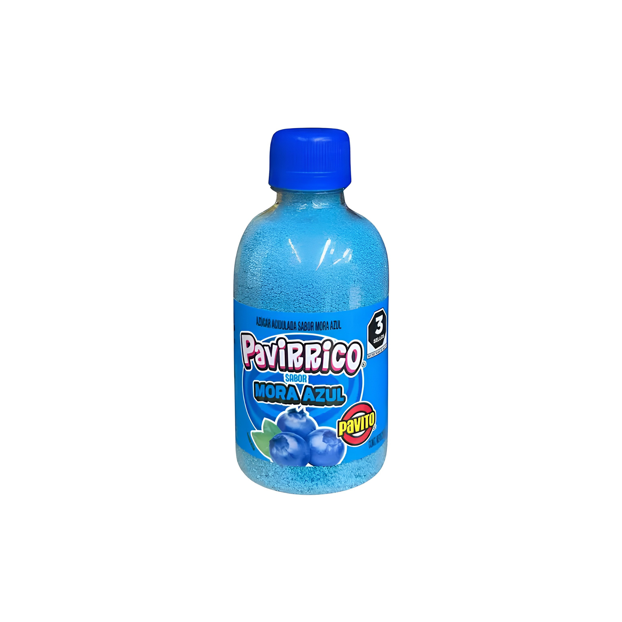 Azúcar Acidulada Sabor Mora Azul Pavirrico Pavito - Botella con 250 g