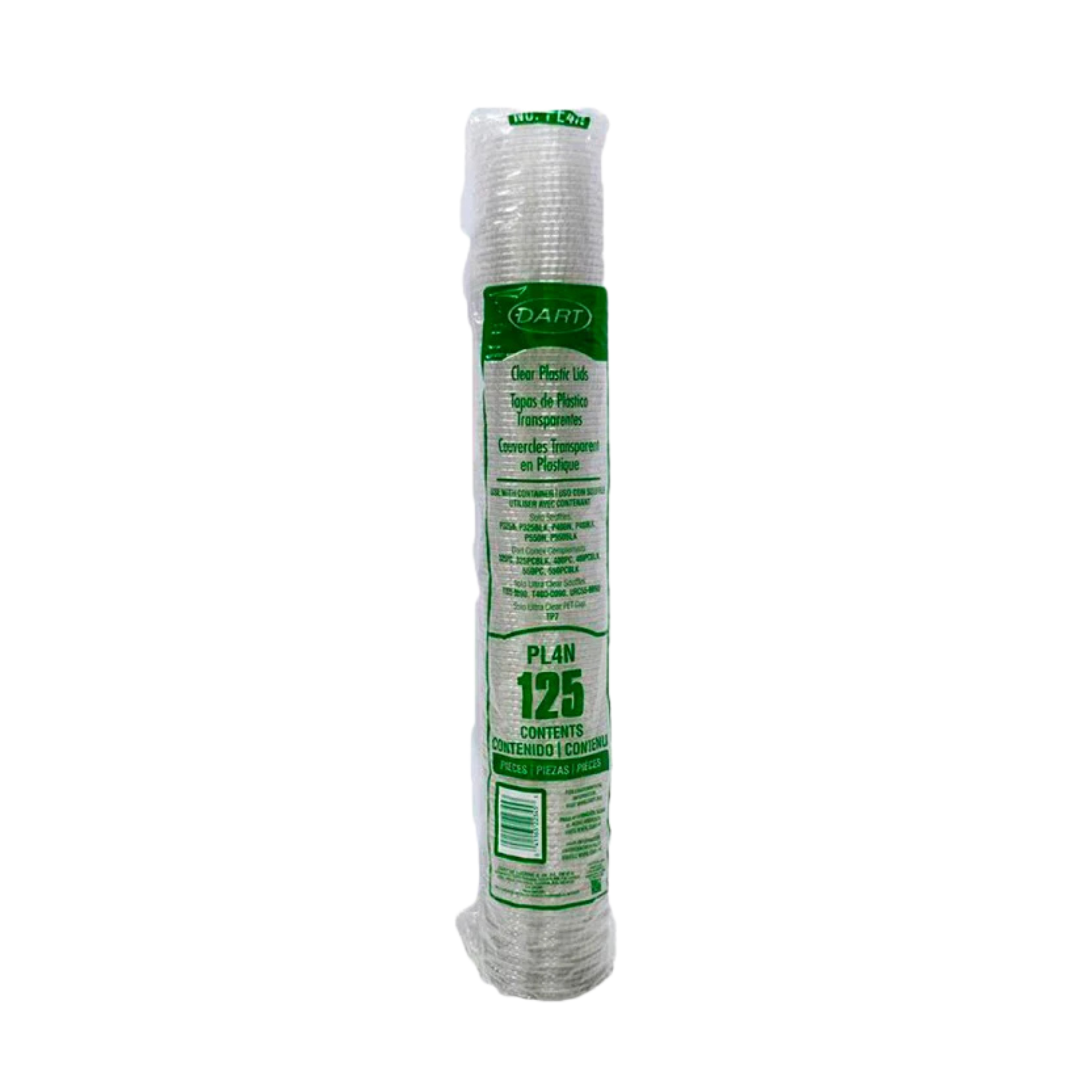 Tapa de Plástico Transparente Plana Solo PL4N Dart Paquete con 125 Piezas