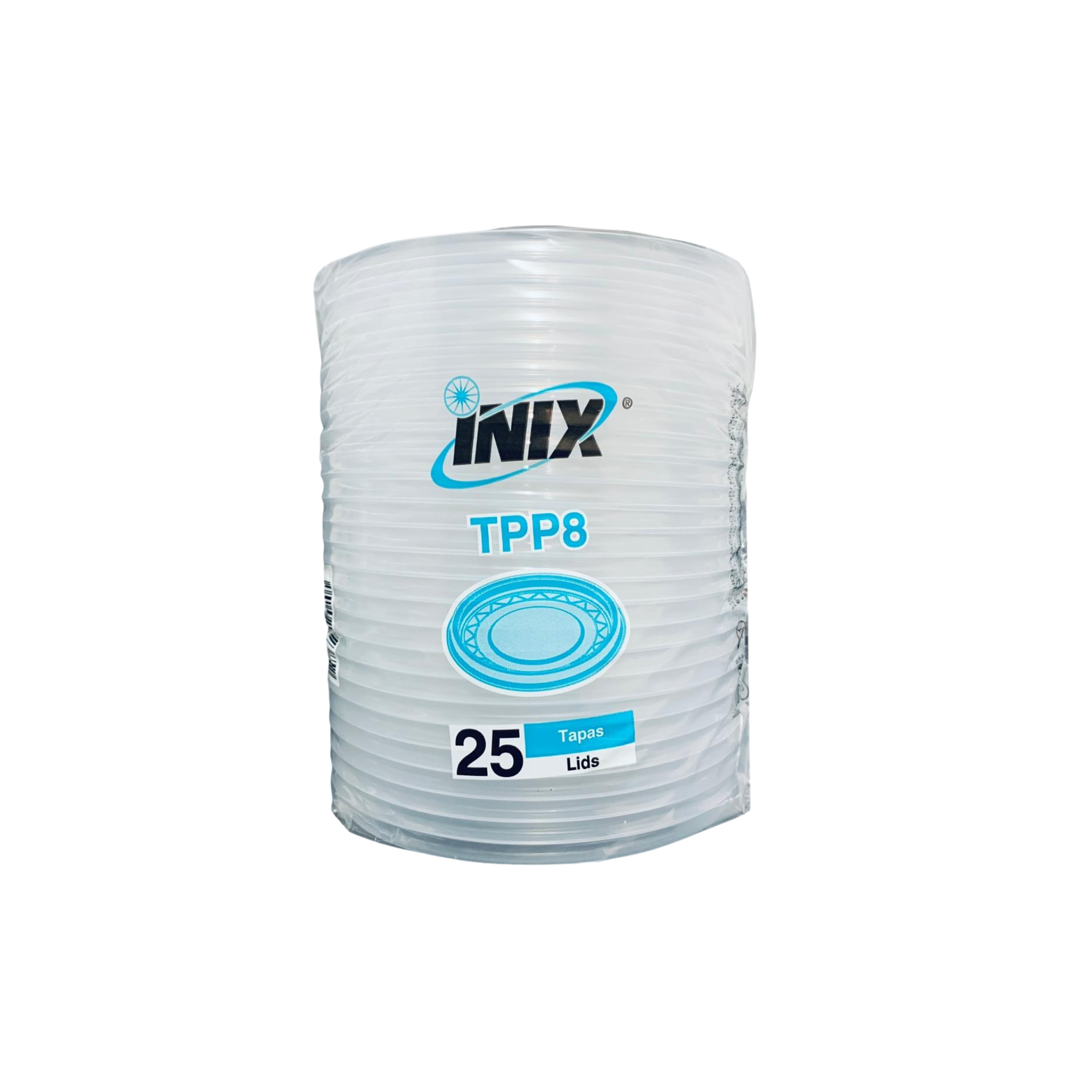 Tapa de Plástico Transparente TPP8 Inix para Envase 8 oz, 16 oz y 32 oz Paquete con 25 Piezas