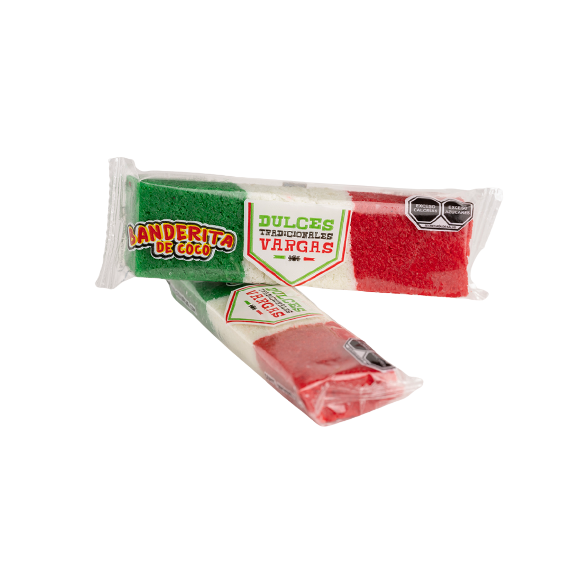 Dulce Tradicional Mexicano Banderitas de Coco Suprema Vargas - Paquete con 10 Piezas