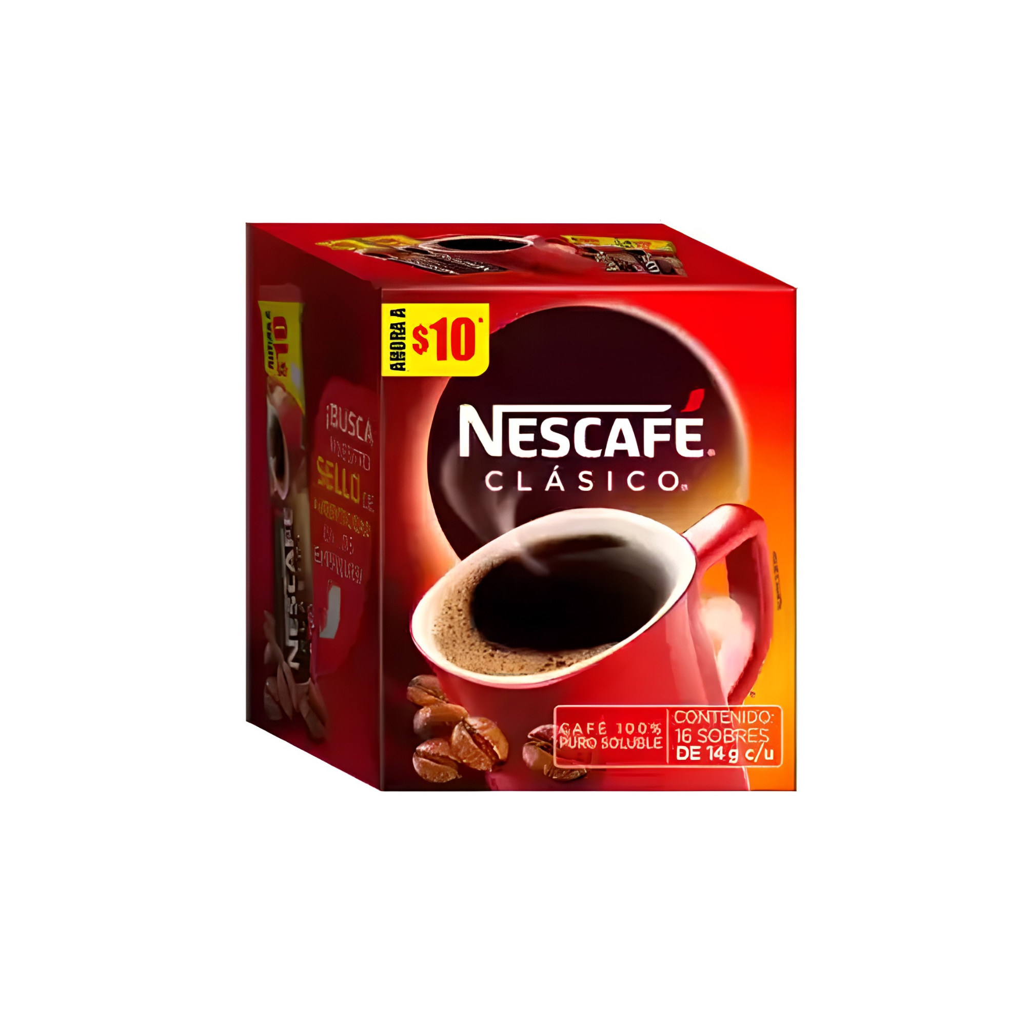 Café Soluble Nescafé Clásico 14 g - Caja Dispensadora con 16 Sobres