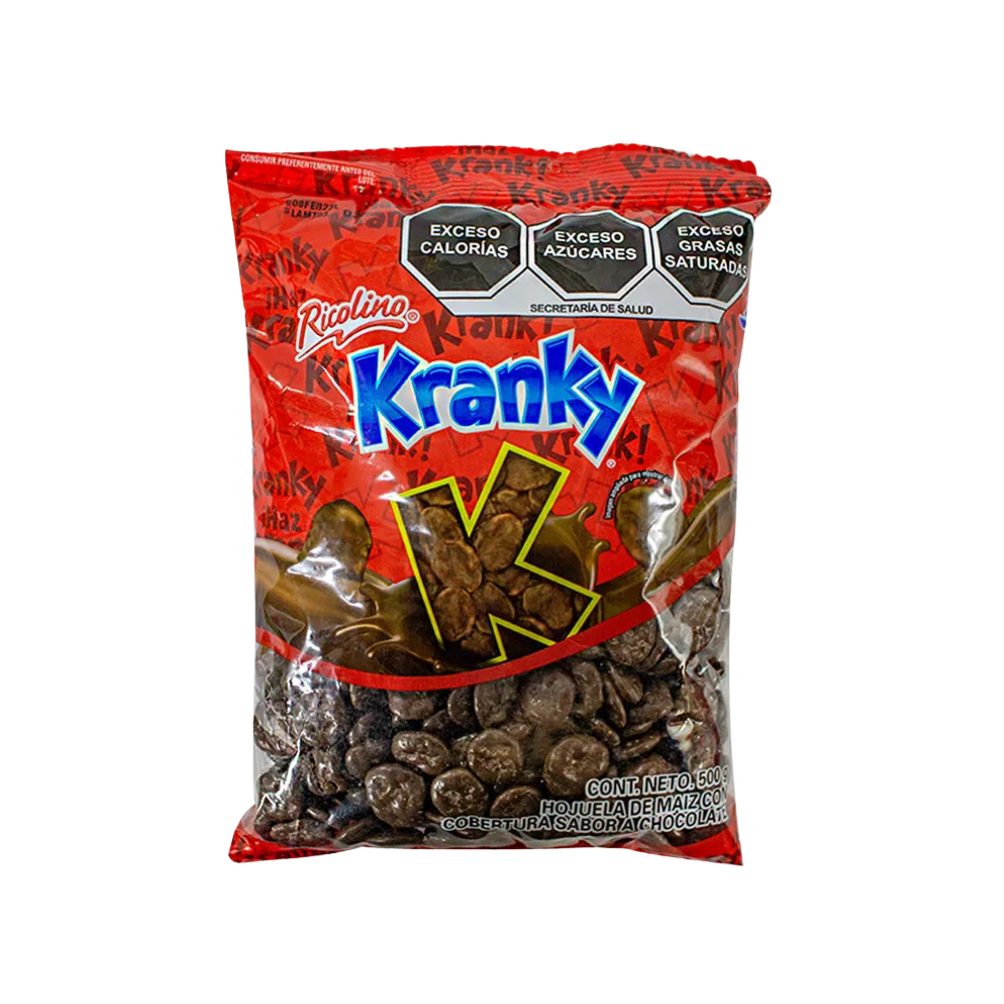 Hojuelas de Maíz con Cobertura Sabor Chocolate Kranky Ricolino - Bolsa de 500 g