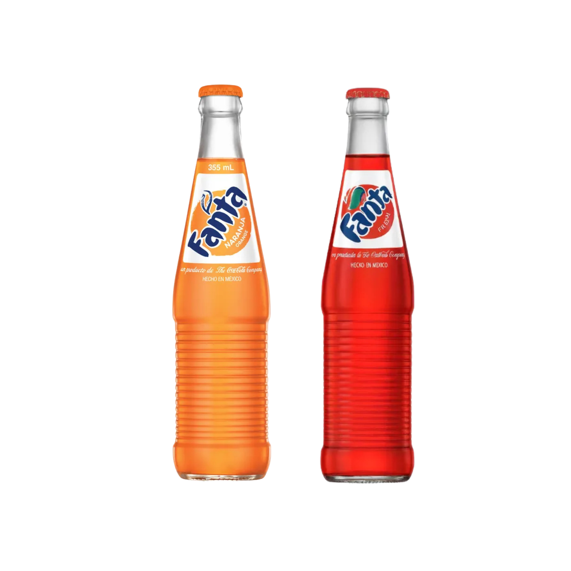 Refresco Fanta Sabor Naranja y Fresa 355 ml - Botella de Vidrio Retornable