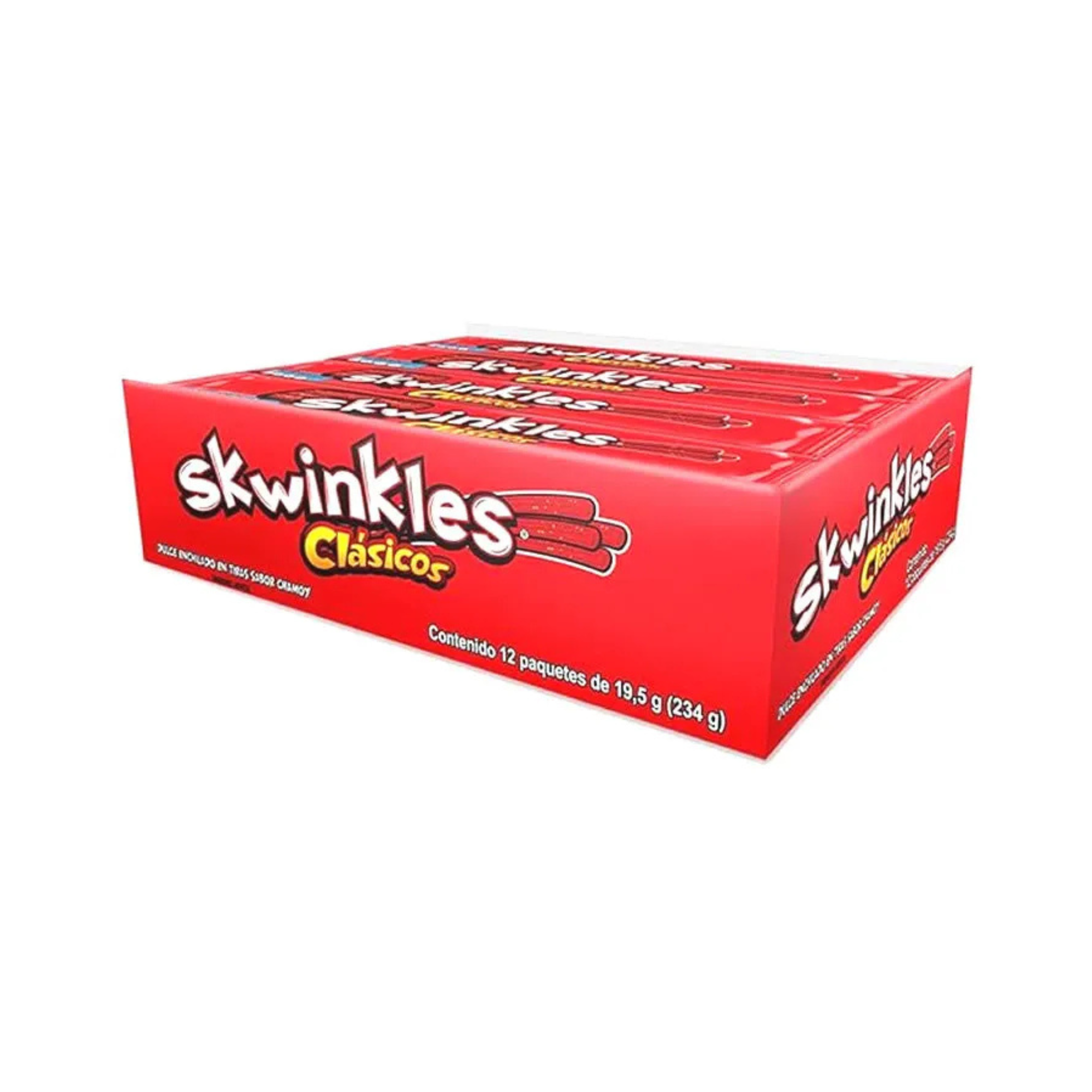 Dulce Enchilado en Tiras Skwinkles Clásicos Sabor Chamoy - Caja con 12 Piezas (234 g)