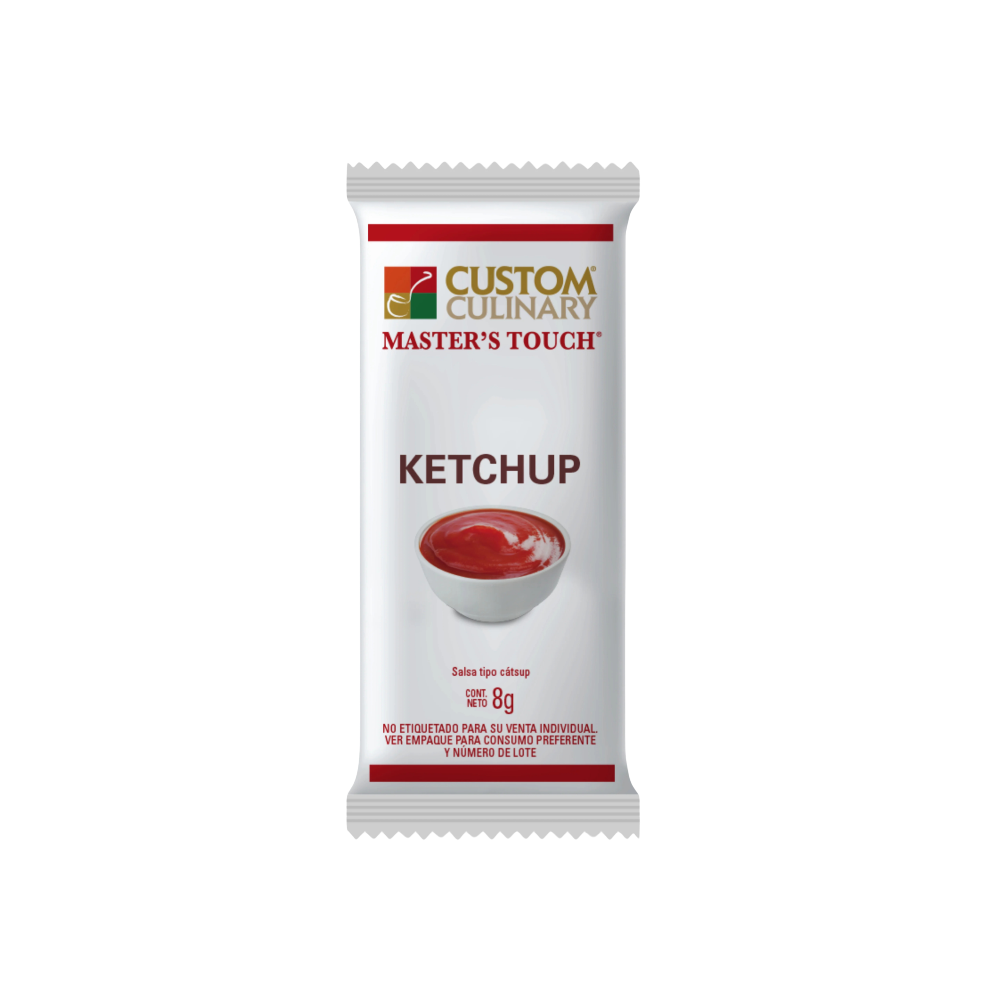 Salsa Catsup Custom Culinary Caja con 204 Sobres Individuales de 8 g