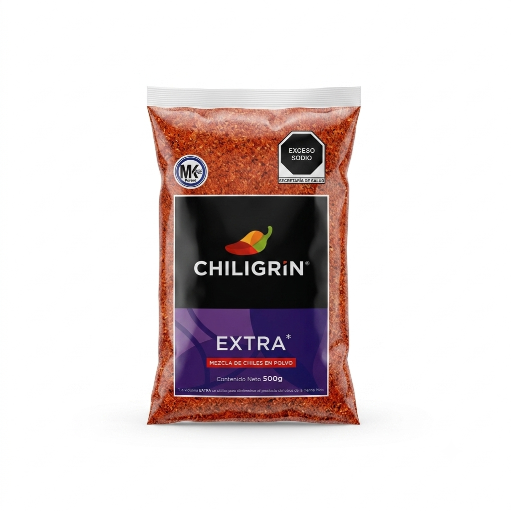 Sazonador Mezcla de Chiles en Polvo Chiligrin Extra - Bolsa a Granel con 500 g