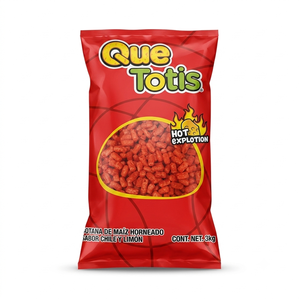 Botana de Maíz Horneado Quetotis Hot Explotion Sabor Chile y Limón - Bolsa de 3 kg