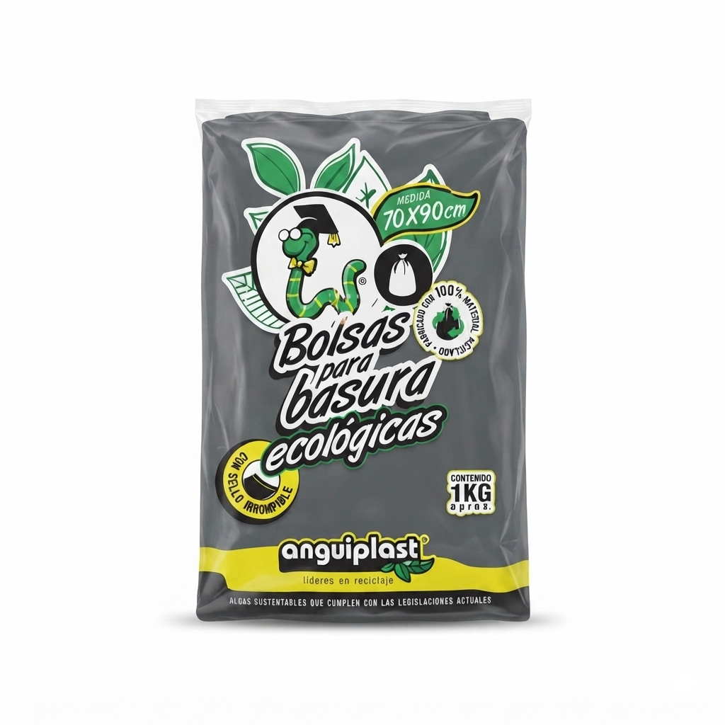 Bolsa para Basura Ecológica Anguiplast Paquete de 1 kg Mediana 25X50