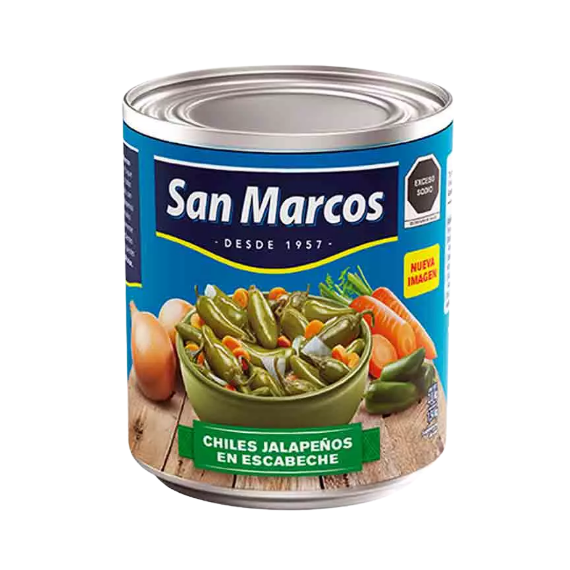 Chiles Jalapeños Enteros en Escabeche San Marcos - Lata Institucional de 2.8 kg