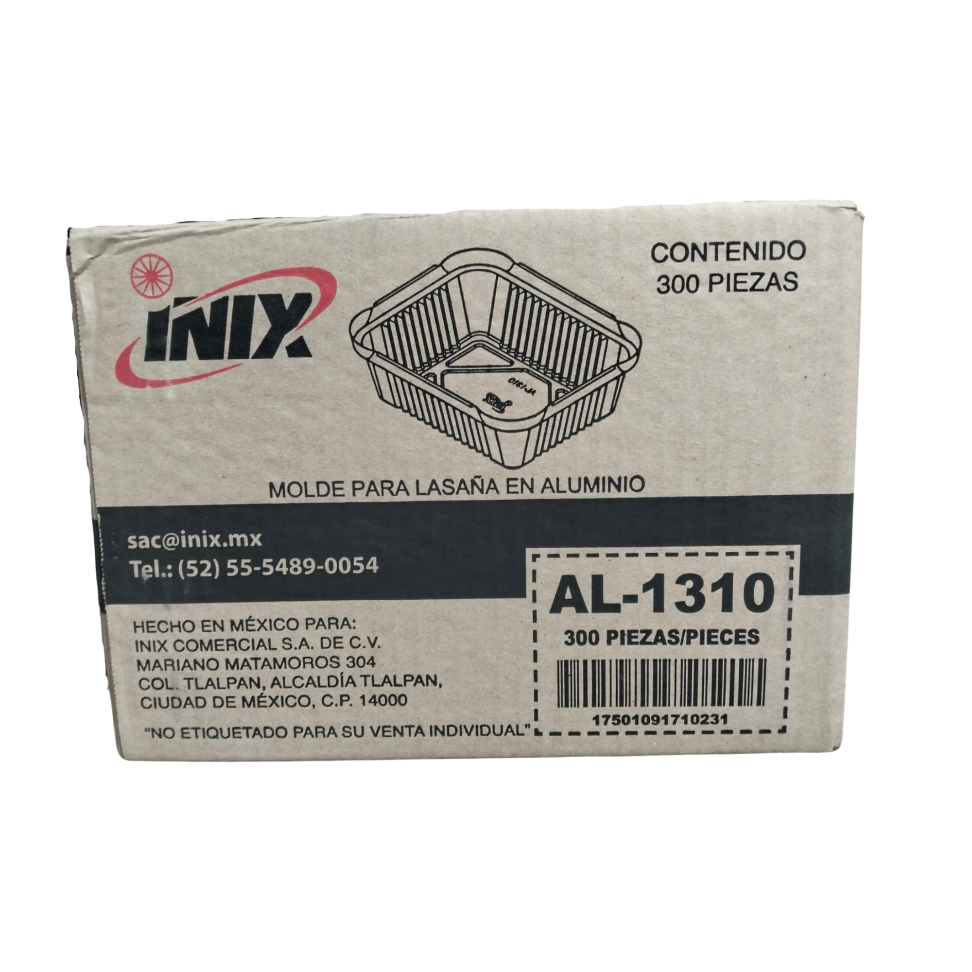 Molde de Aluminio para Lasaña con Domo AL1310-AD1310 Inix Paquete con 10 Juegos