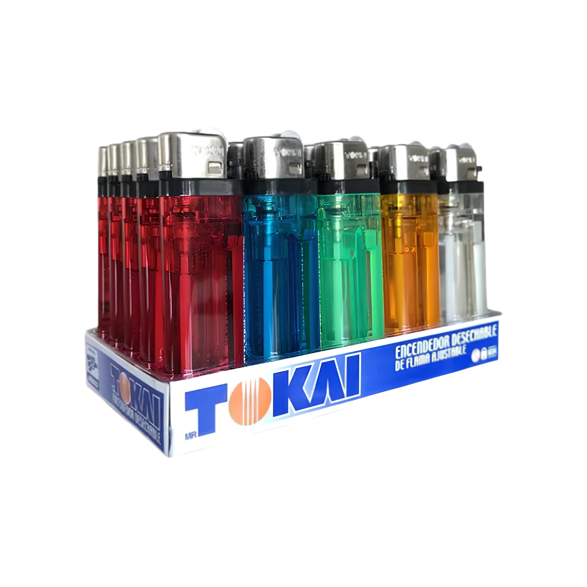 Encendedor Desechable Tokai Flama Ajustable - Exhibidor con 25 Piezas
