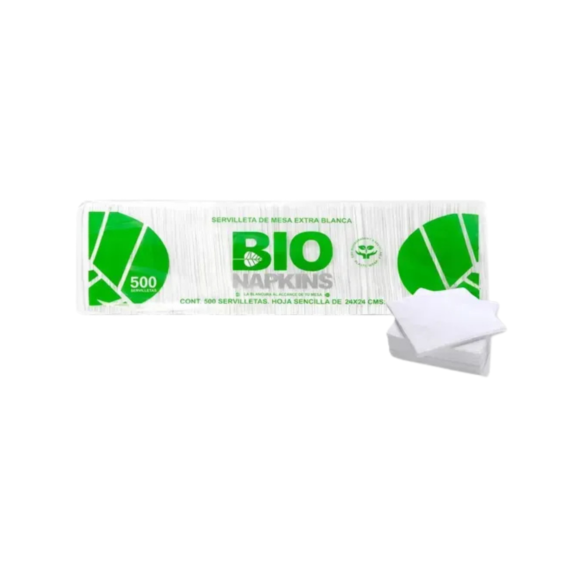 Servilleta de Mesa Extra Blanca BIO Napkins 24 x 24 cm Paquete con 500 Piezas