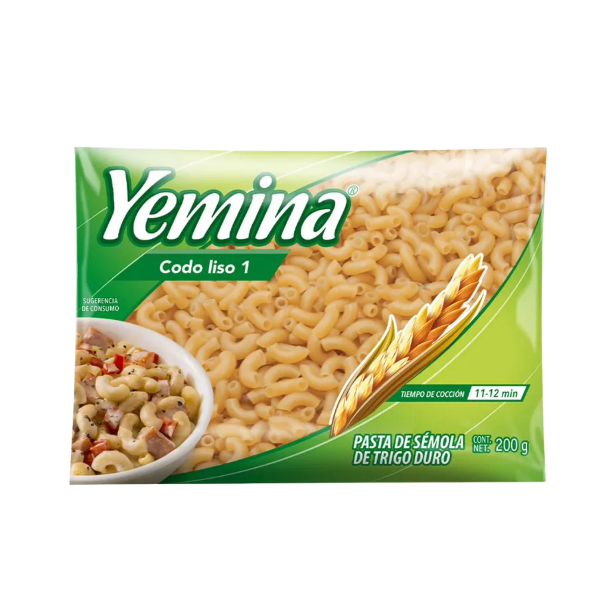 Pasta Codo Liso 1 Yemina 200 g - Sémola de Trigo Duro