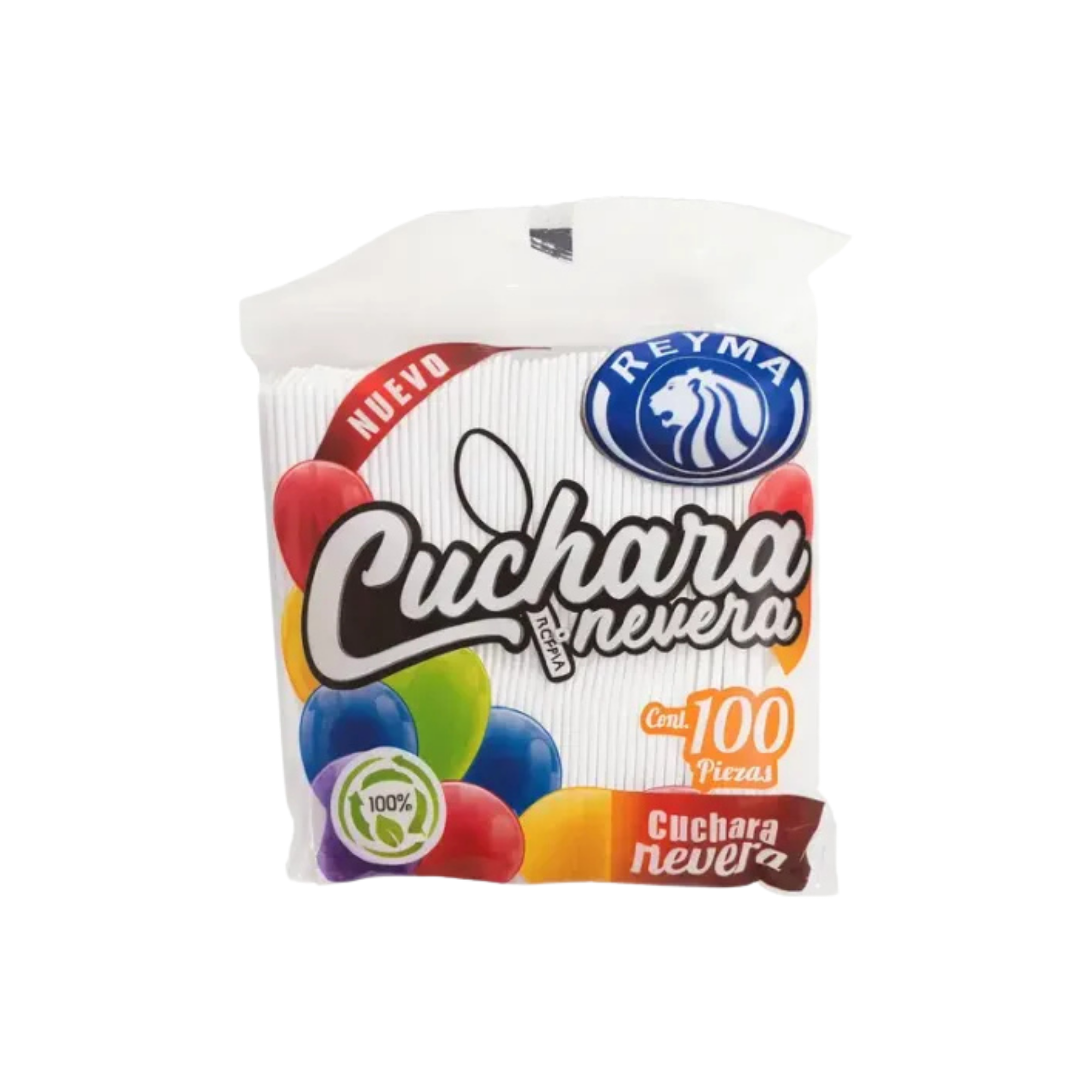 Cuchara Nevera / Nieve Blanca Reyma Caja con 20 Paquetes de 100 Piezas (2000 Piezas) Venta al Mayoreo